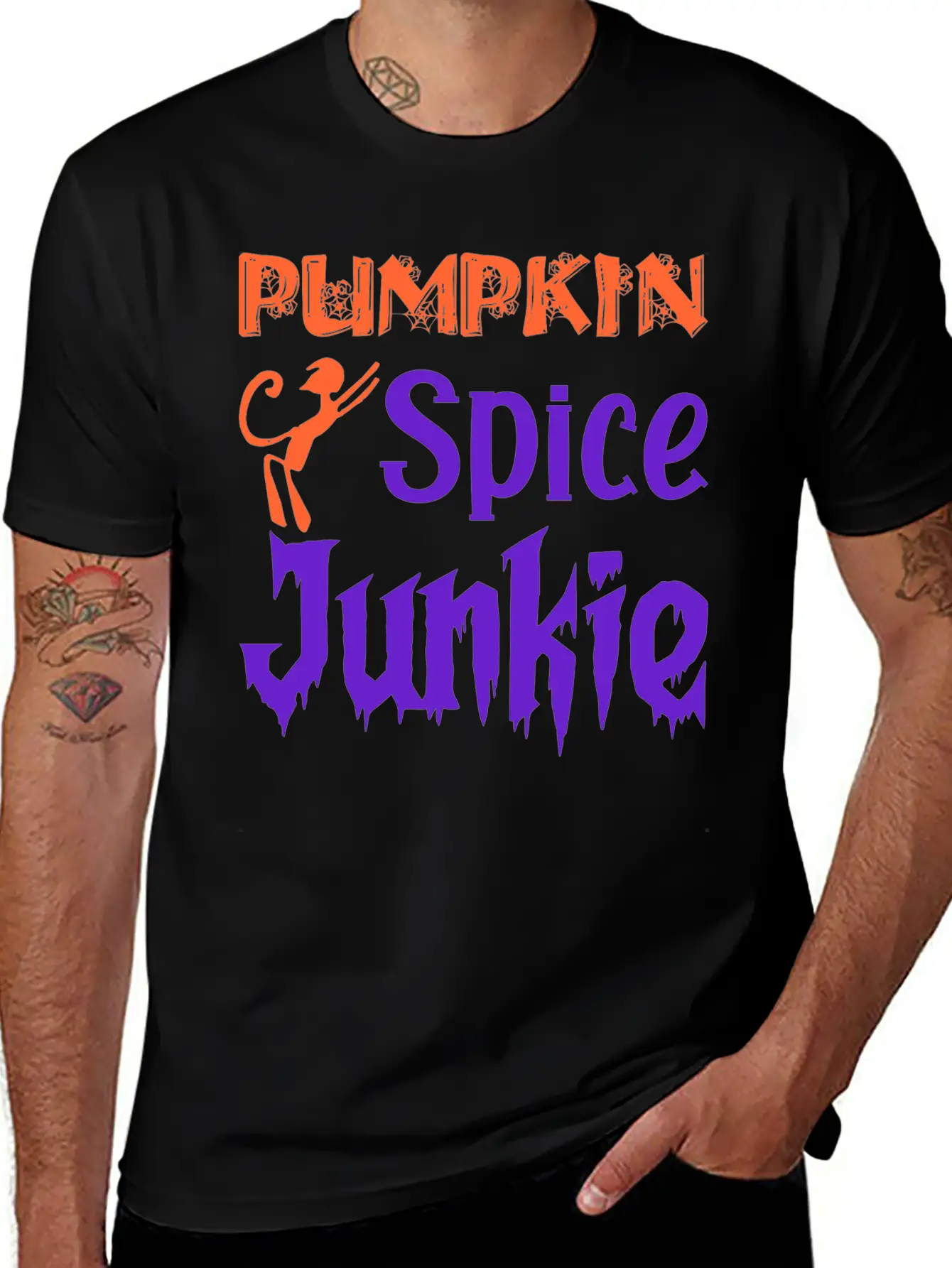 Pumpkin Spice Junkie Casual Graphic T-Shirt – Simple And Comfortable Daily Wear