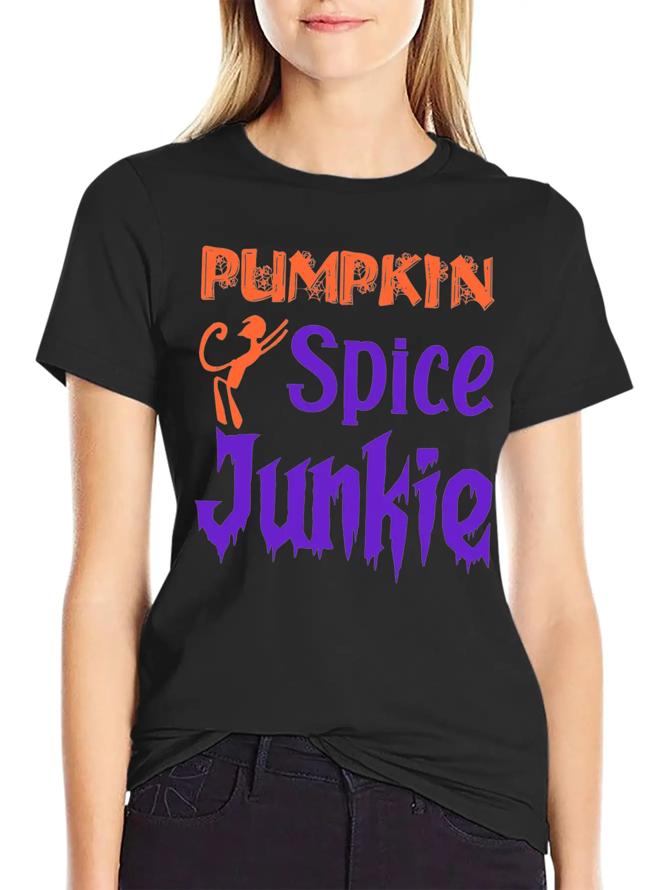 Pumpkin Spice Junkie Casual Graphic T-Shirt – Simple And Comfortable Daily Wear