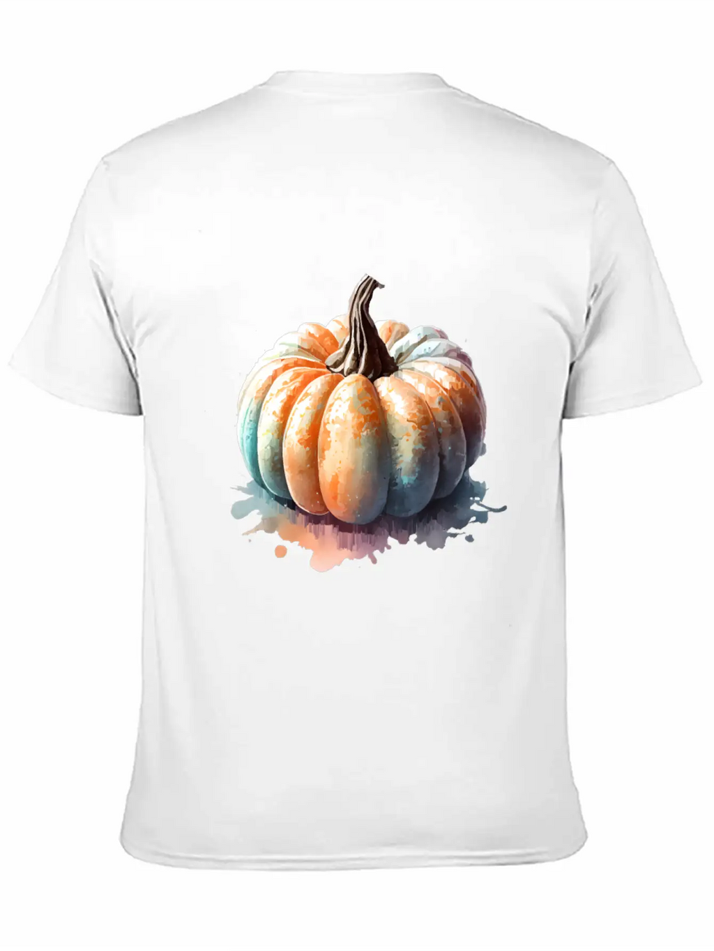 Pumpkin Watercolor Unisex Short Sleeve Soft Cotton T-Shirt – Casual Everyday Wear
