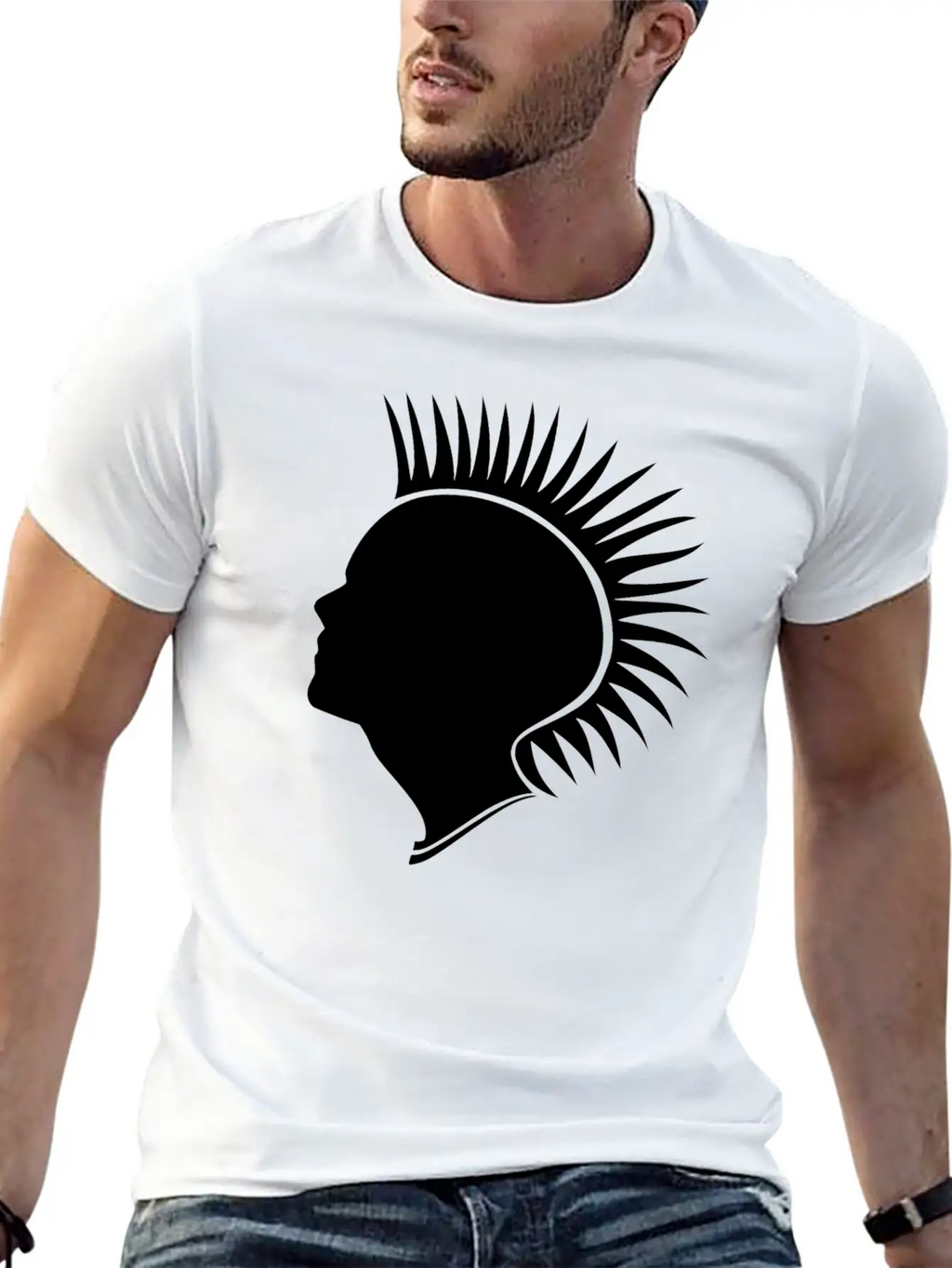 Punk Head - Black Unisex Casual T-Shirt – Clean Design For Daily Comfort