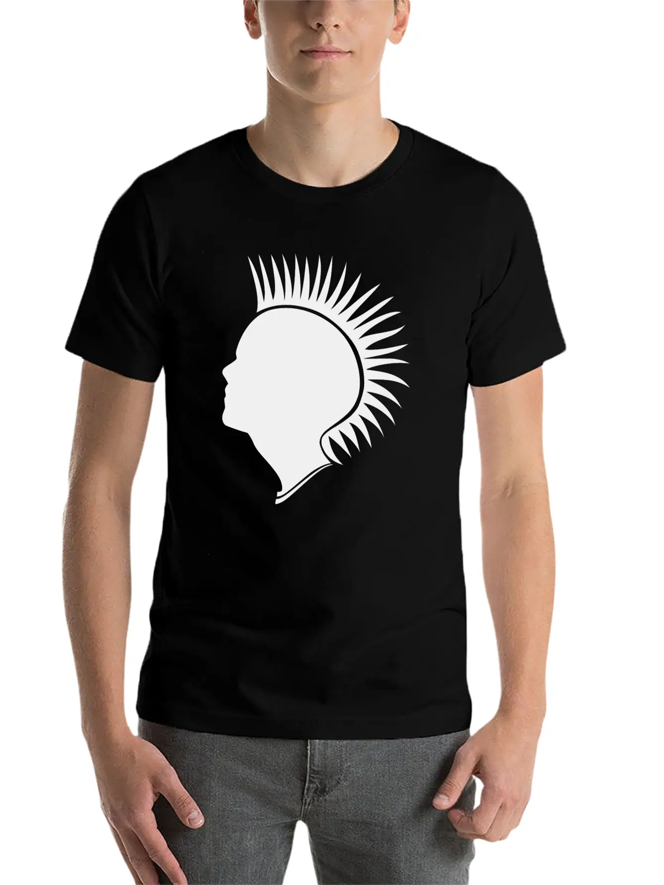 Punk Head - Black Unisex Casual T-Shirt – Clean Design For Daily Comfort