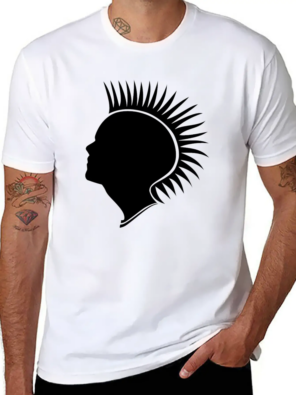 Punk Head - Black Unisex Casual T-Shirt – Clean Design For Daily Comfort