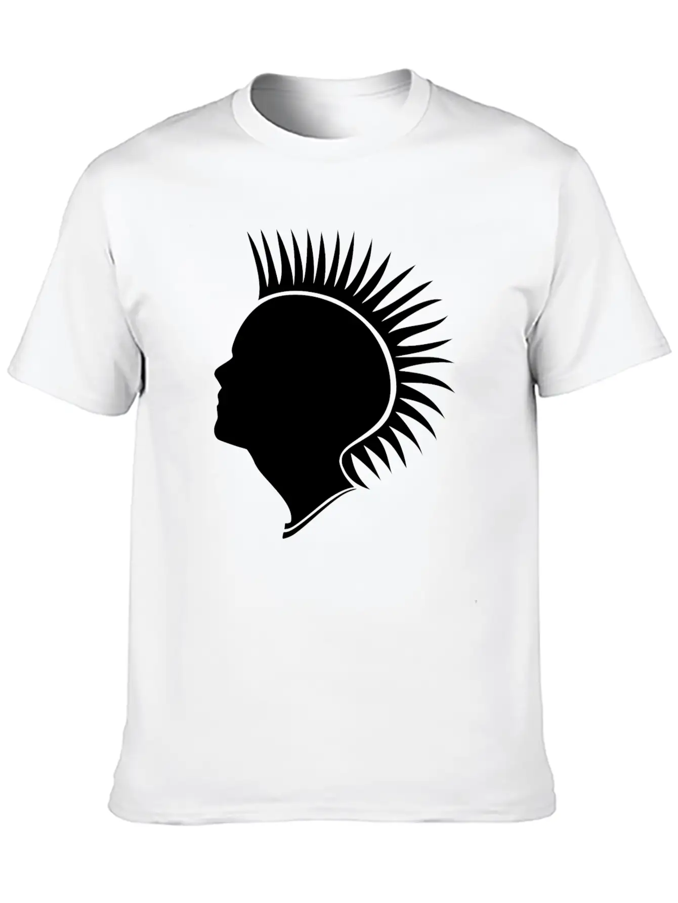 Punk Head - Black Unisex Short Sleeve Soft Cotton T-Shirt – Casual Everyday Wear