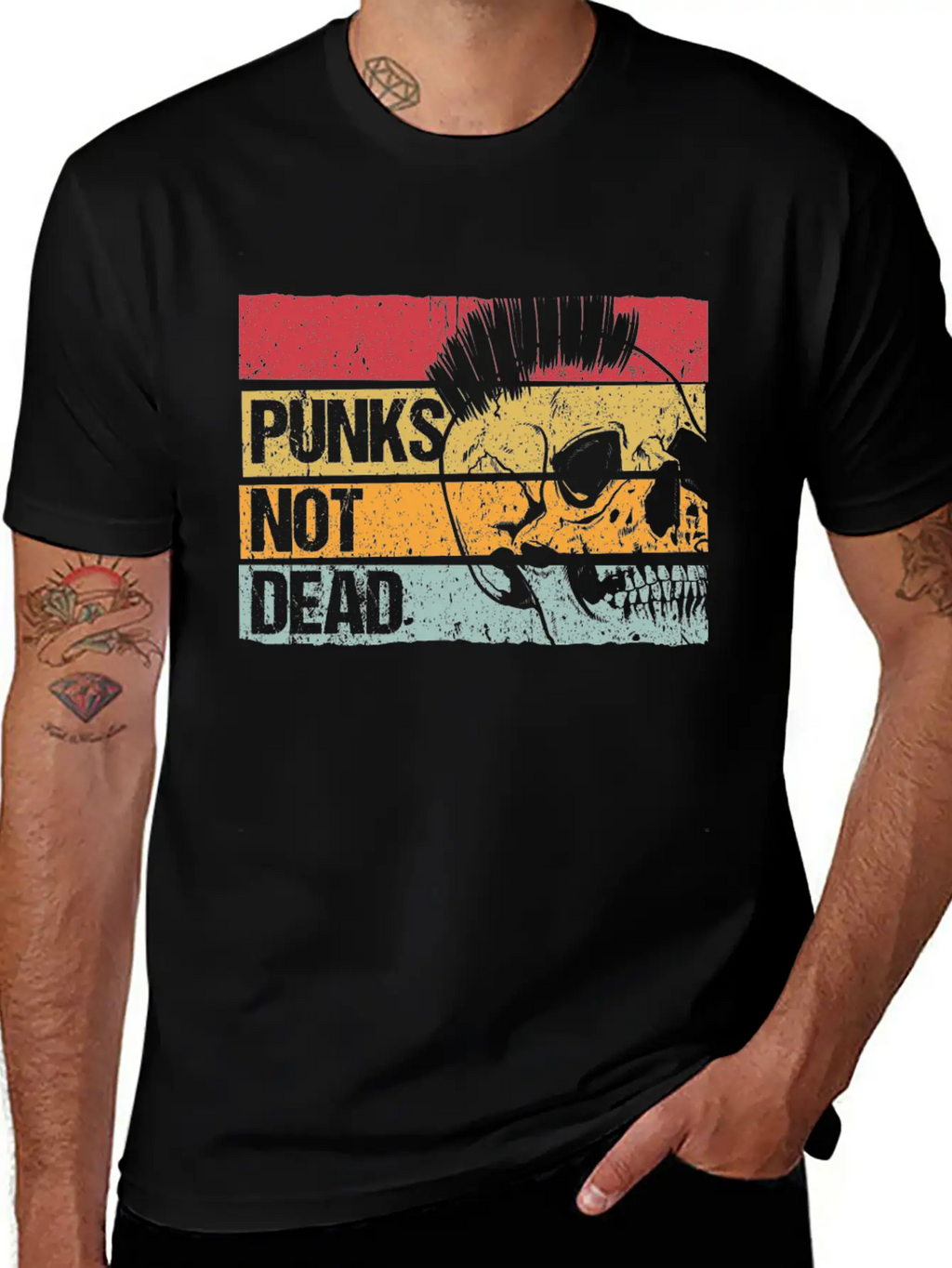 Punk Is Not Dead Punker Rock Gift Music Essential Cotton Tee For Daily Outfits – Unisex Style