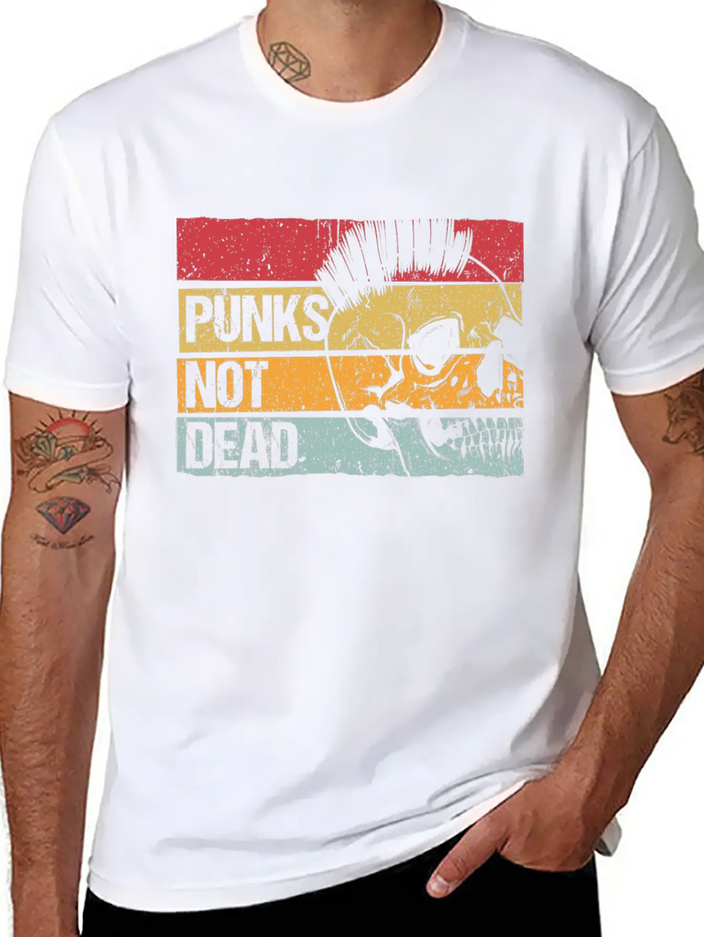 Punk Is Not Dead Punker Rock Gift Music Essential Cotton Tee For Daily Outfits – Unisex Style