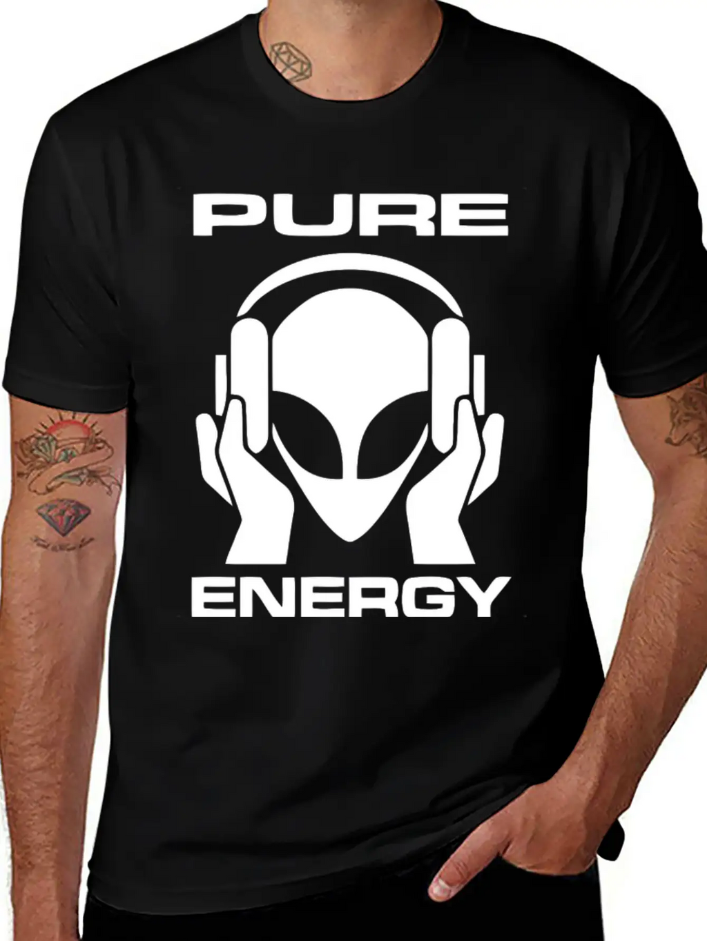 Pure Energy Funny Alien T Shirt Unisex Short Sleeve Soft Cotton T-Shirt – Casual Everyday Wear