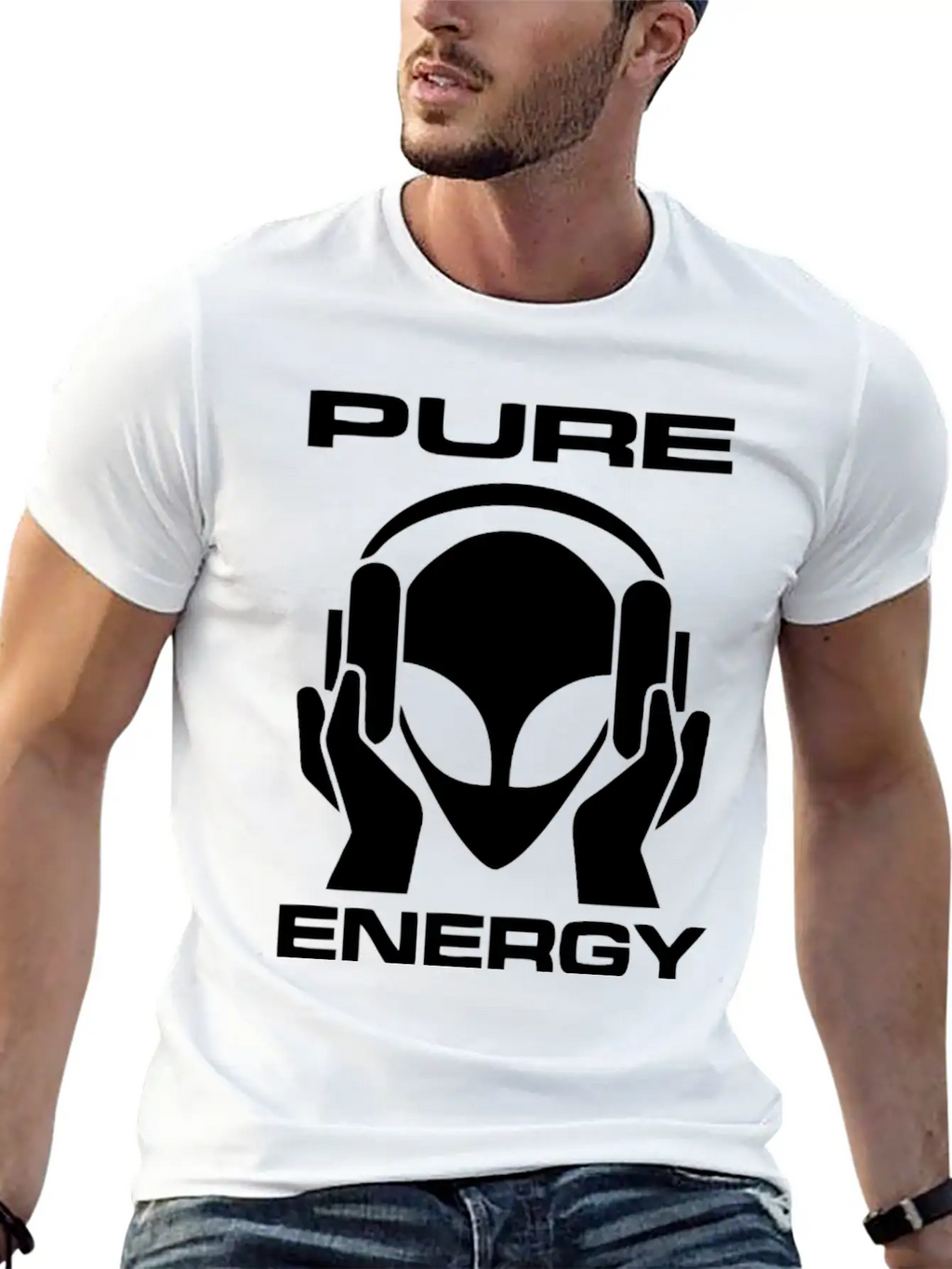 Pure Energy Funny Alien T Shirt Unisex Short Sleeve Soft Cotton T-Shirt – Casual Everyday Wear