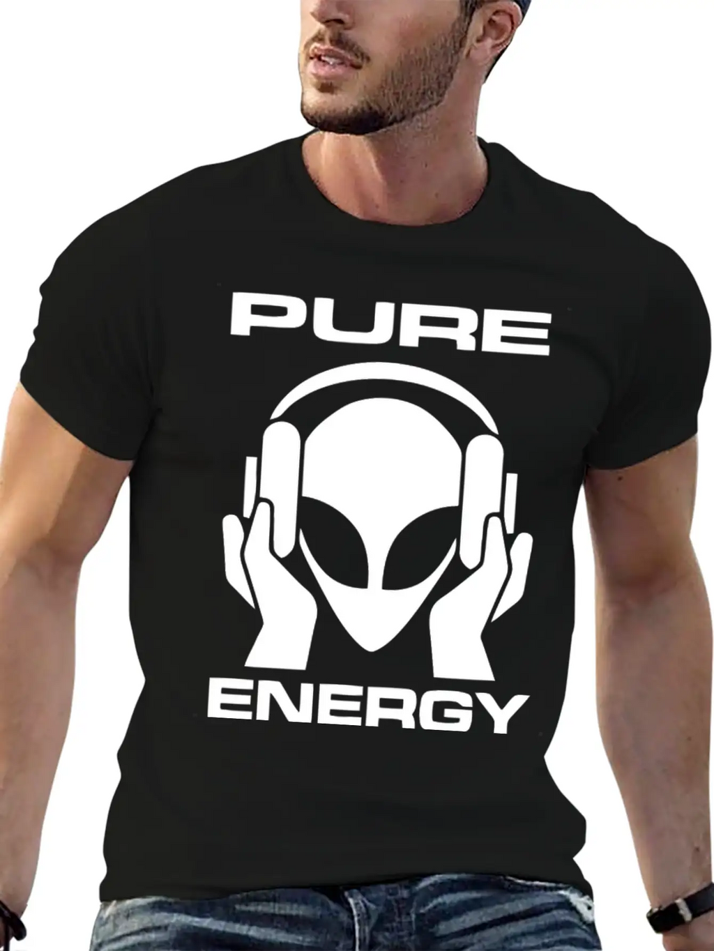 Pure Energy Funny Alien T Shirt Unisex Short Sleeve Soft Cotton T-Shirt – Casual Everyday Wear