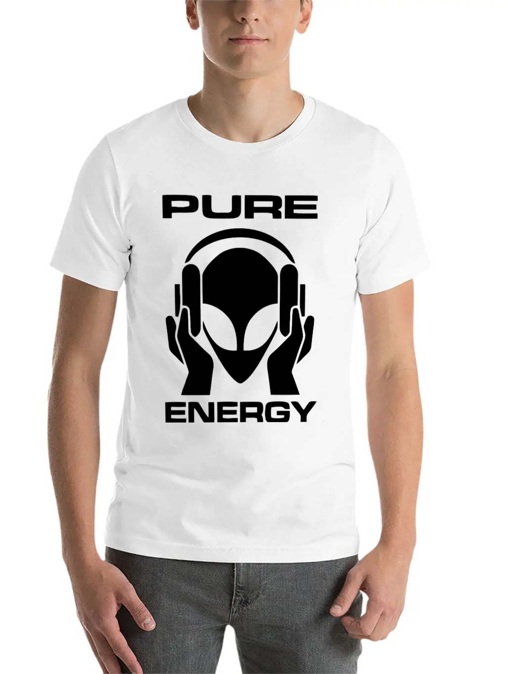 Pure Energy Funny Alien T Shirt Unisex Short Sleeve Soft Cotton T-Shirt – Casual Everyday Wear