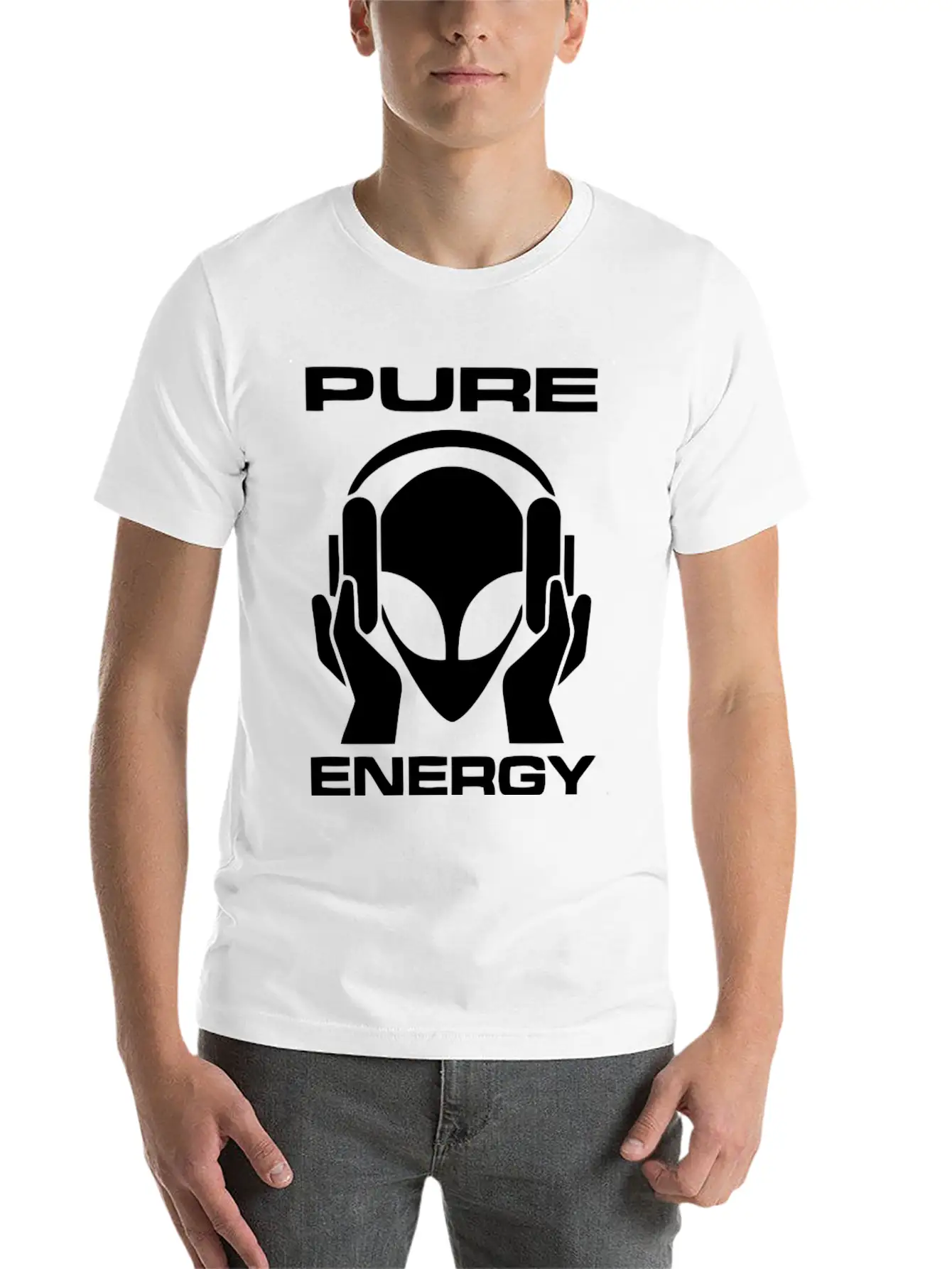 Pure Energy Funny Alien T Shirt Unisex Short Sleeve Soft Cotton T-Shirt – Casual Everyday Wear
