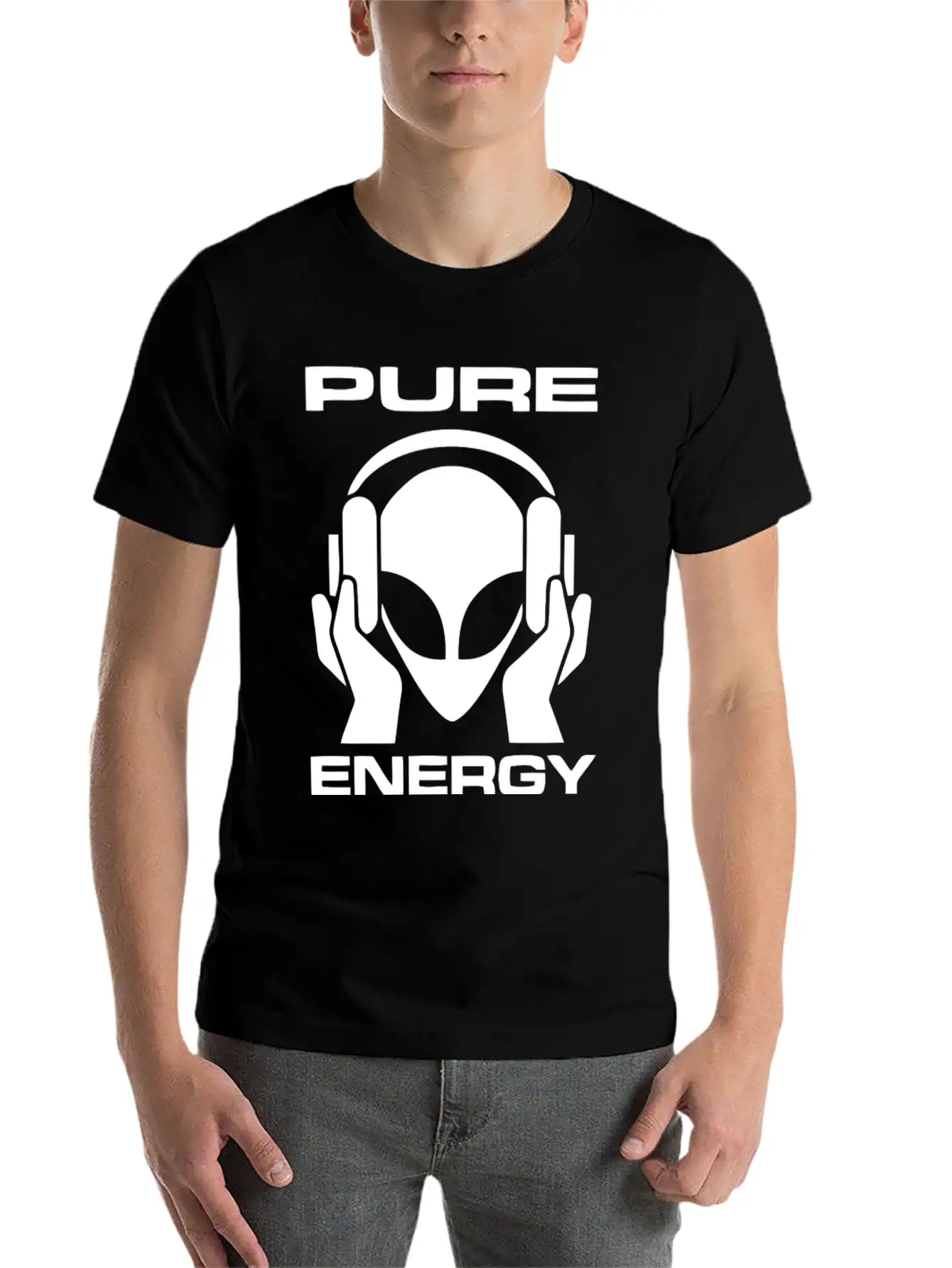 Pure Energy Funny Alien T Shirt Unisex Short Sleeve Soft Cotton T-Shirt – Casual Everyday Wear