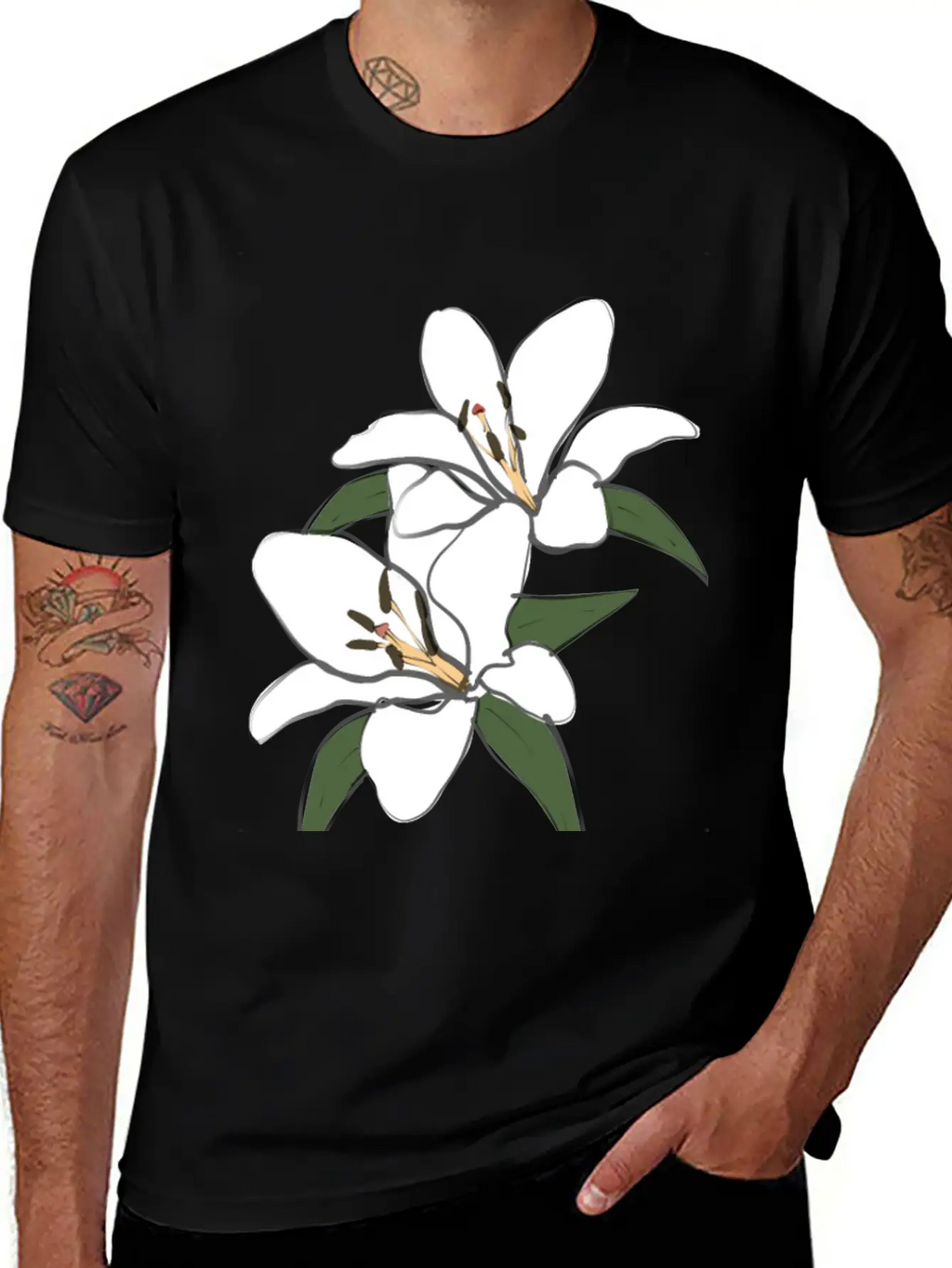 Pure White Lily Unisex Short Sleeve Soft Cotton T-Shirt – Casual Everyday Wear