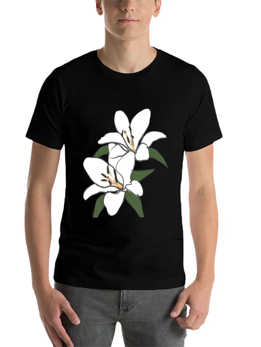Pure White Lily Unisex Short Sleeve Soft Cotton T-Shirt – Casual Everyday Wear