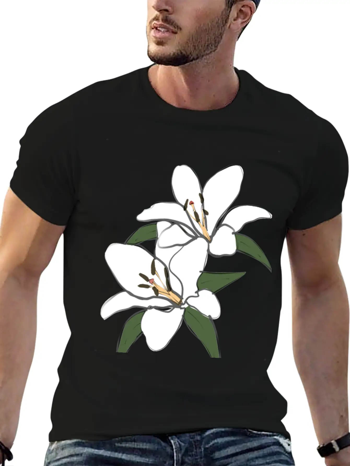 Pure White Lily Unisex Short Sleeve Soft Cotton T-Shirt – Casual Everyday Wear