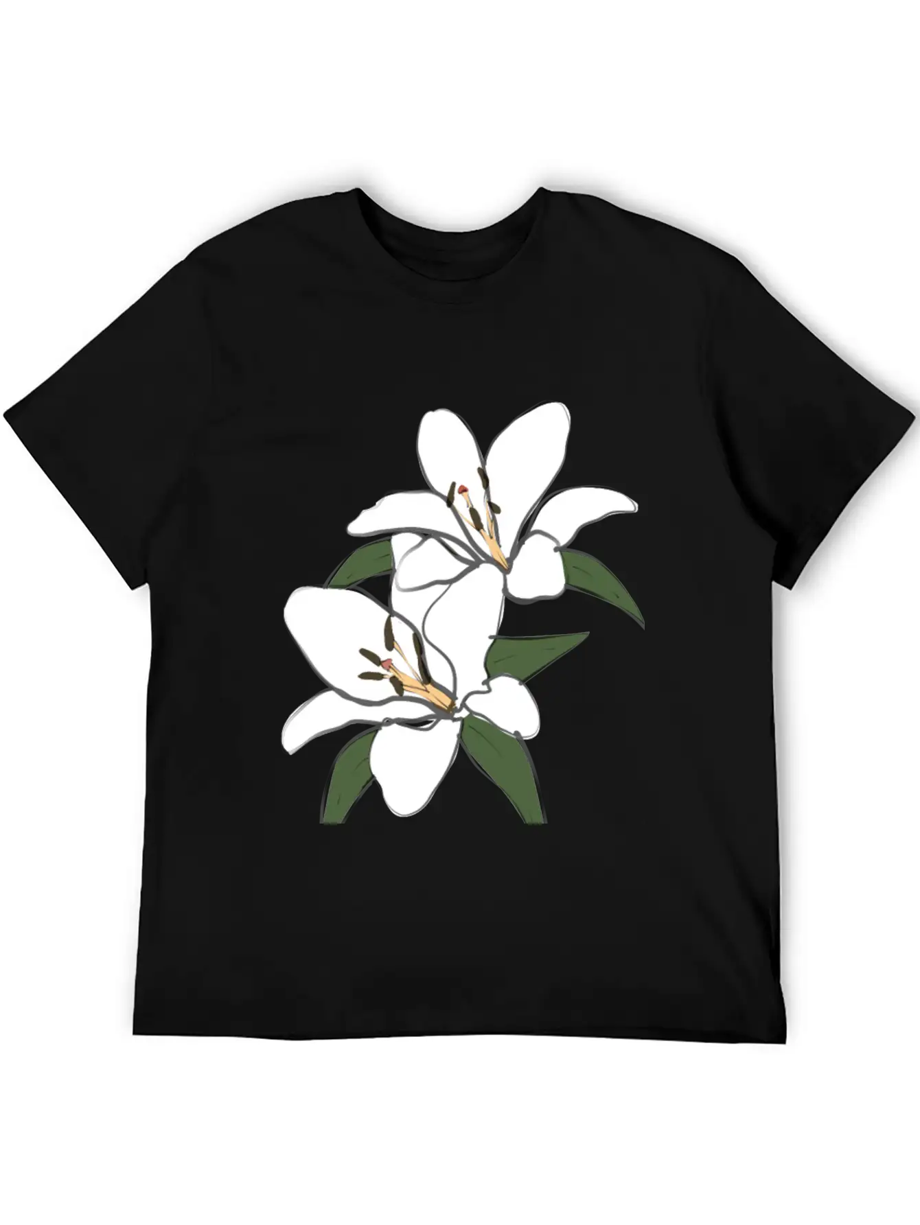 Pure White Lily Unisex Short Sleeve Soft Cotton T-Shirt – Casual Everyday Wear