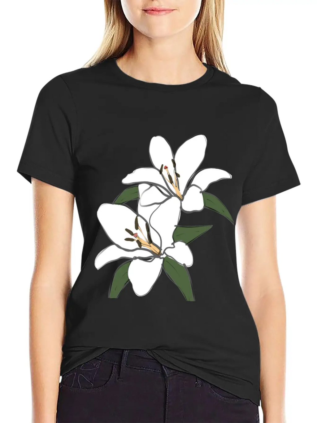 Pure White Lily Unisex Short Sleeve Soft Cotton T-Shirt – Casual Everyday Wear