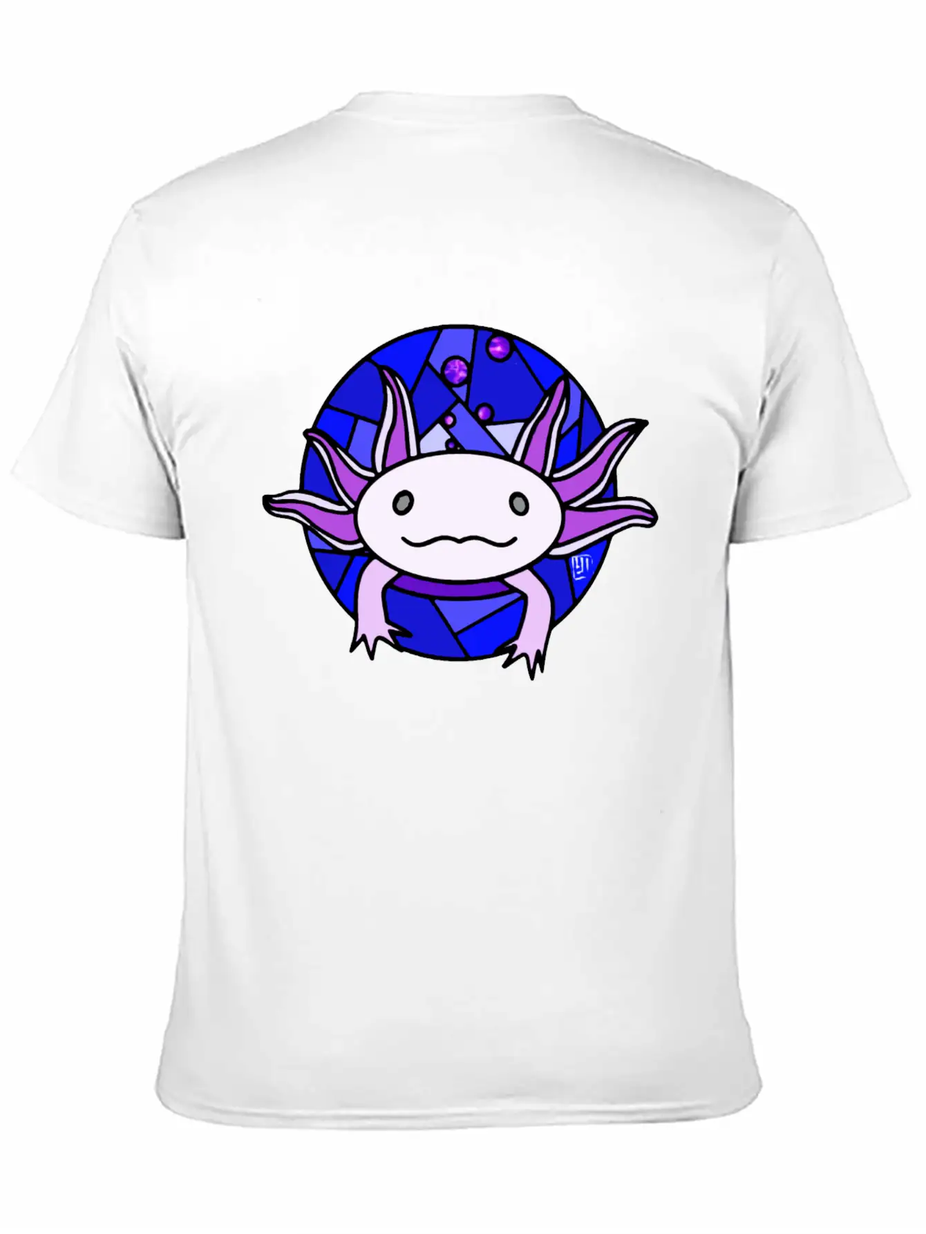 Purple Axolotl Stained Glass Stylish Everyday T-Shirt – Unisex Basic Cotton Tee