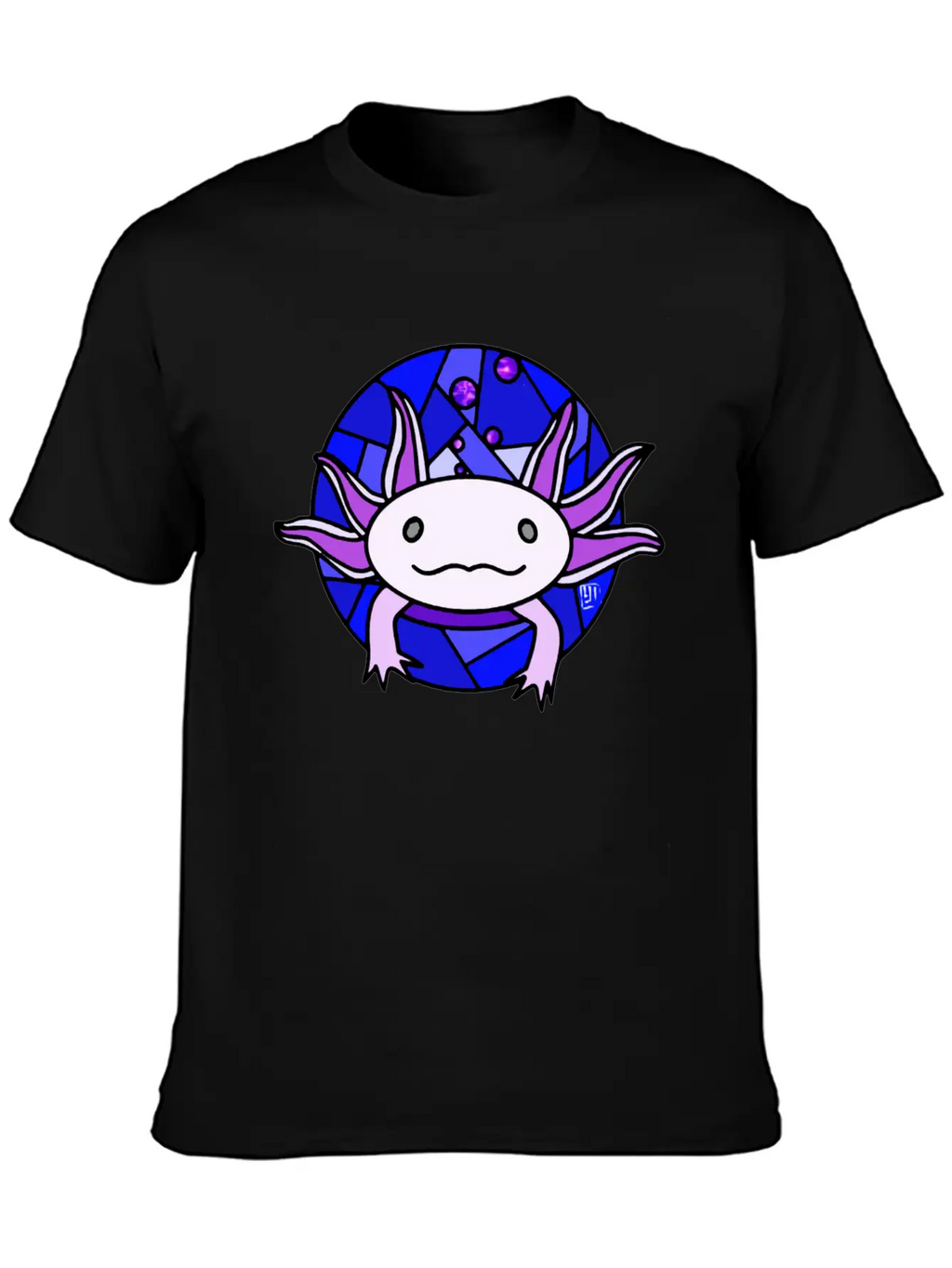 Purple Axolotl Stained Glass Stylish Everyday T-Shirt – Unisex Basic Cotton Tee