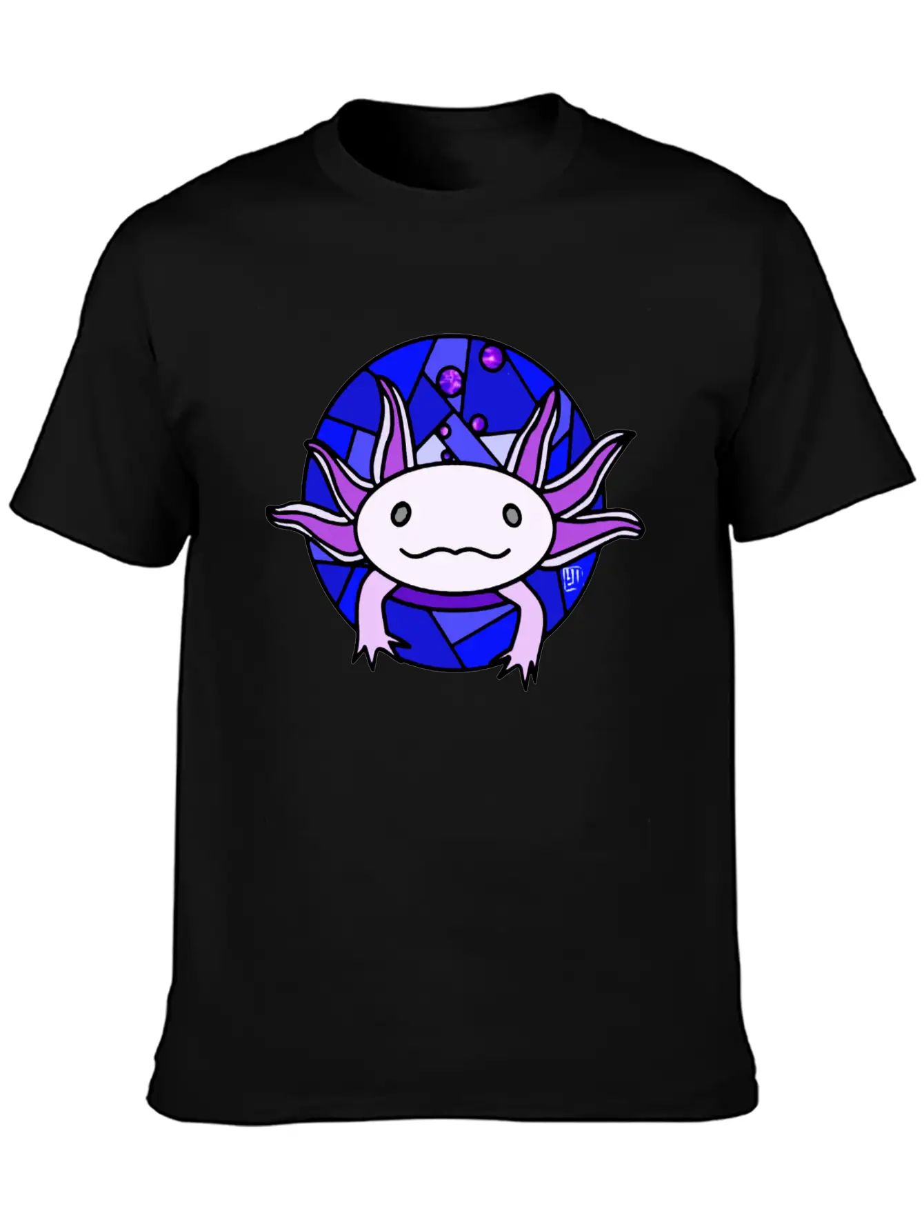 Purple Axolotl Stained Glass Stylish Everyday T-Shirt – Unisex Basic Cotton Tee