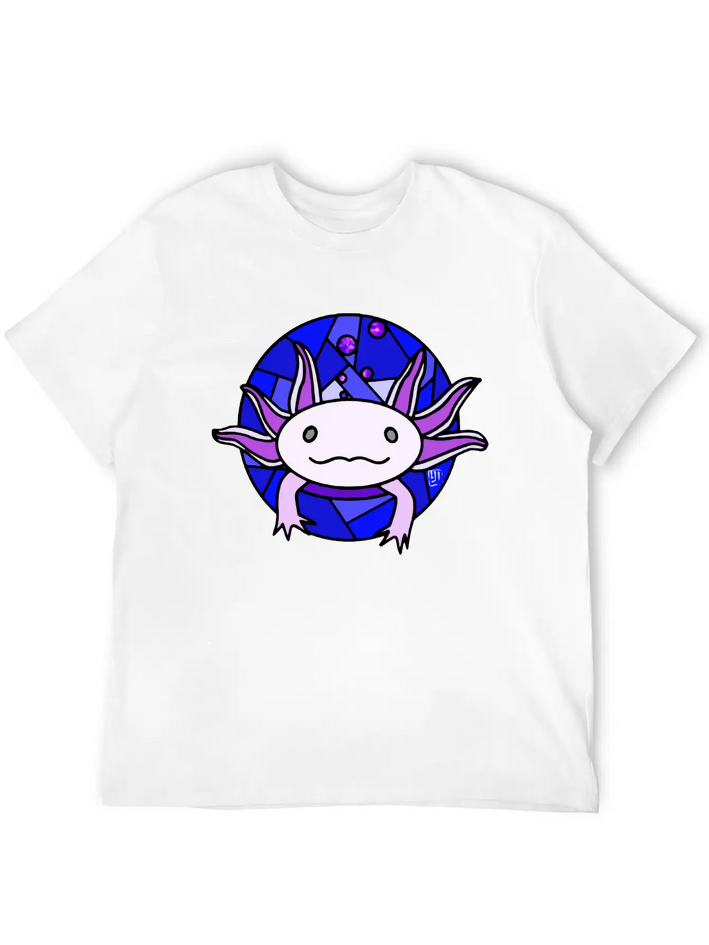 Purple Axolotl Stained Glass Stylish Everyday T-Shirt – Unisex Basic Cotton Tee