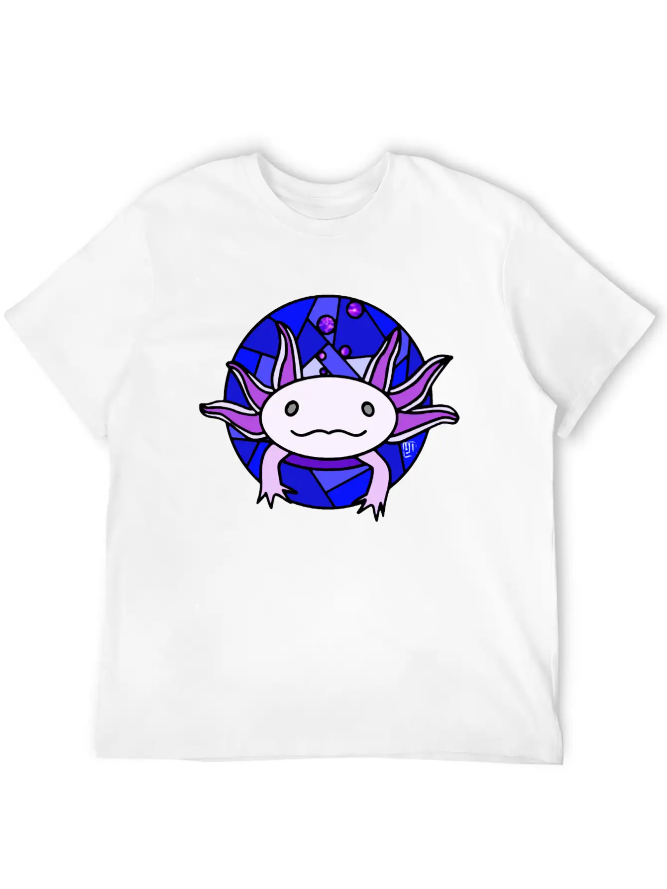 Purple Axolotl Stained Glass Stylish Everyday T-Shirt – Unisex Basic Cotton Tee