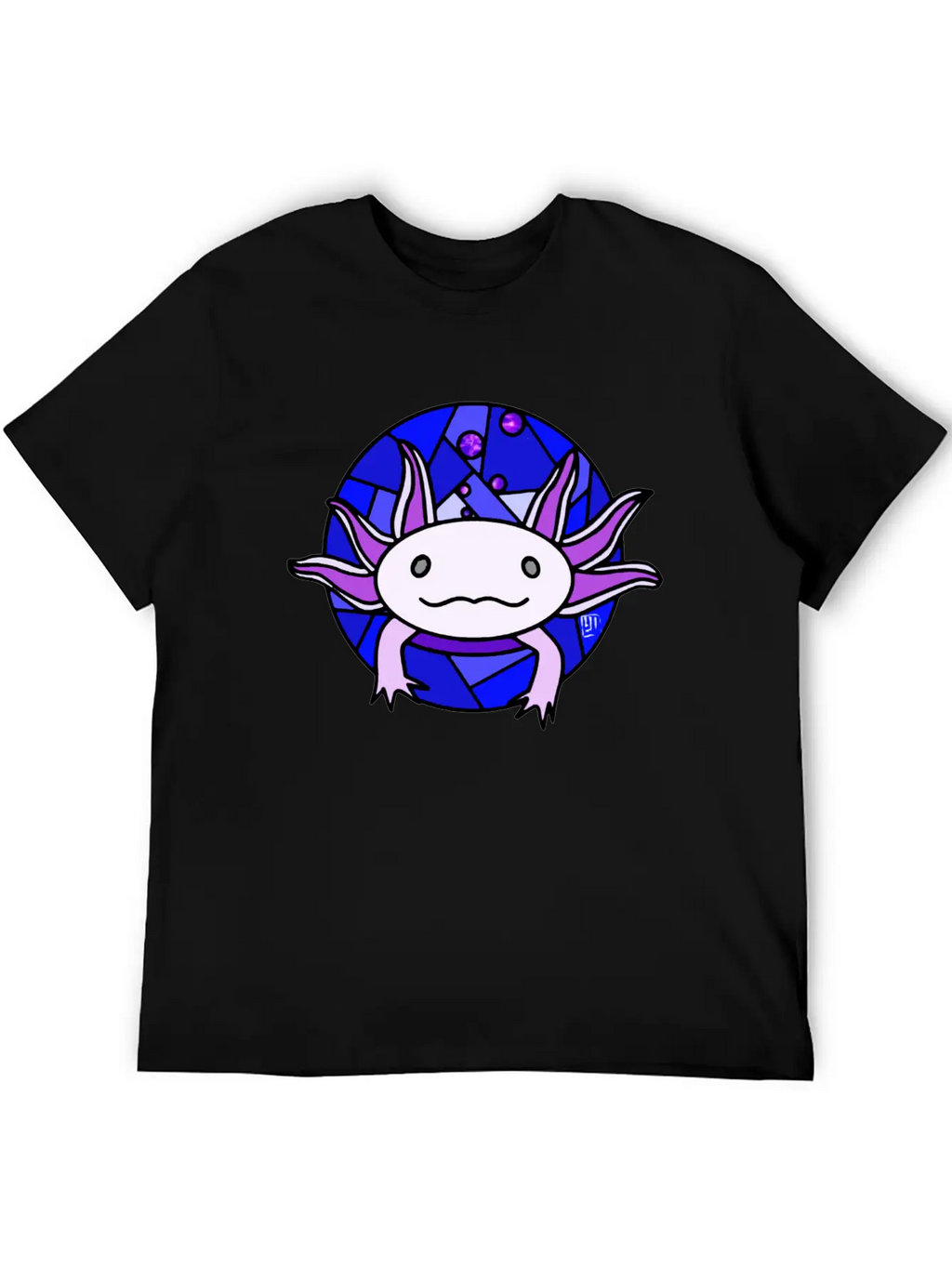 Purple Axolotl Stained Glass Stylish Everyday T-Shirt – Unisex Basic Cotton Tee