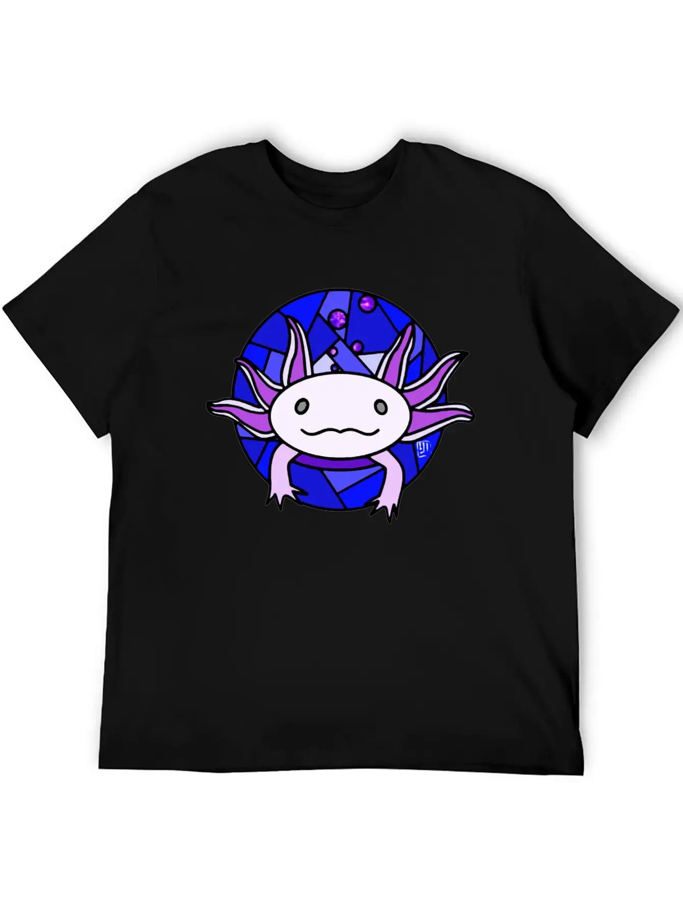Purple Axolotl Stained Glass Stylish Everyday T-Shirt – Unisex Basic Cotton Tee