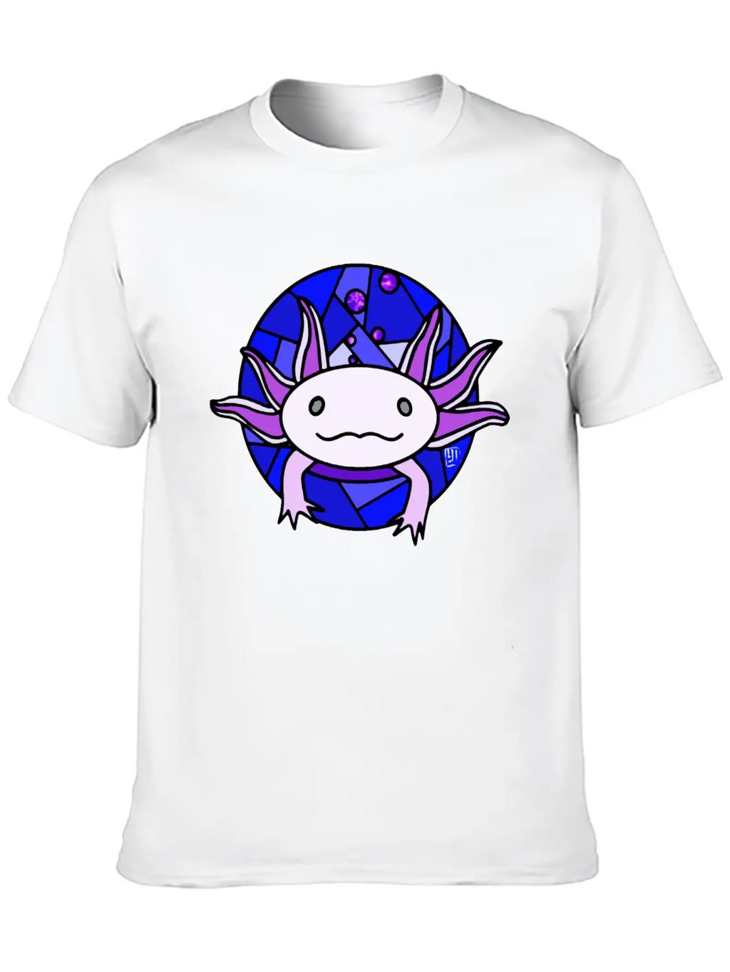 Purple Axolotl Stained Glass Stylish Everyday T-Shirt – Unisex Basic Cotton Tee