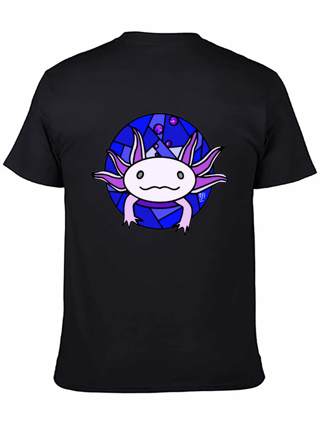 Purple Axolotl Stained Glass Stylish Everyday T-Shirt – Unisex Basic Cotton Tee