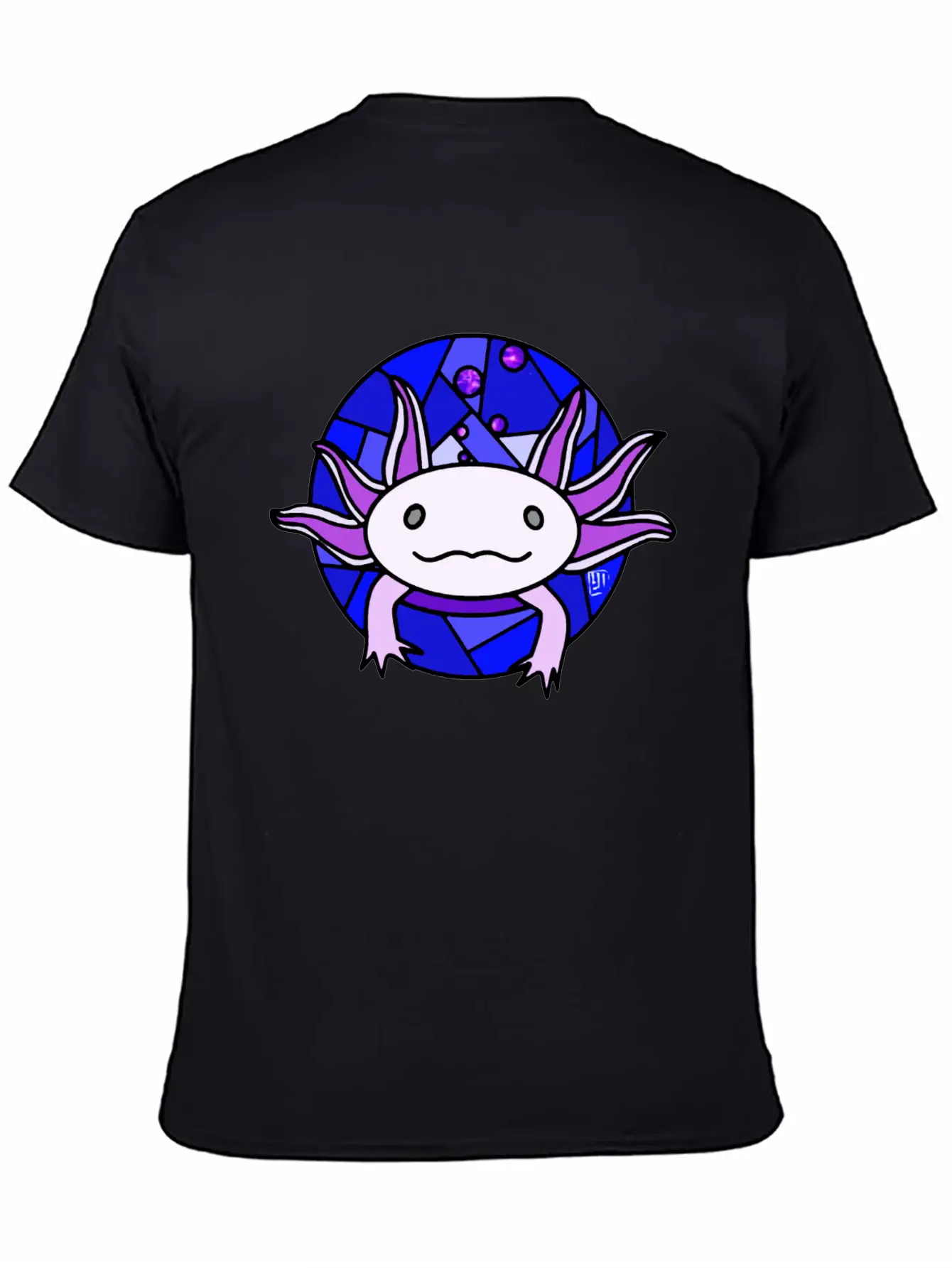Purple Axolotl Stained Glass Stylish Everyday T-Shirt – Unisex Basic Cotton Tee