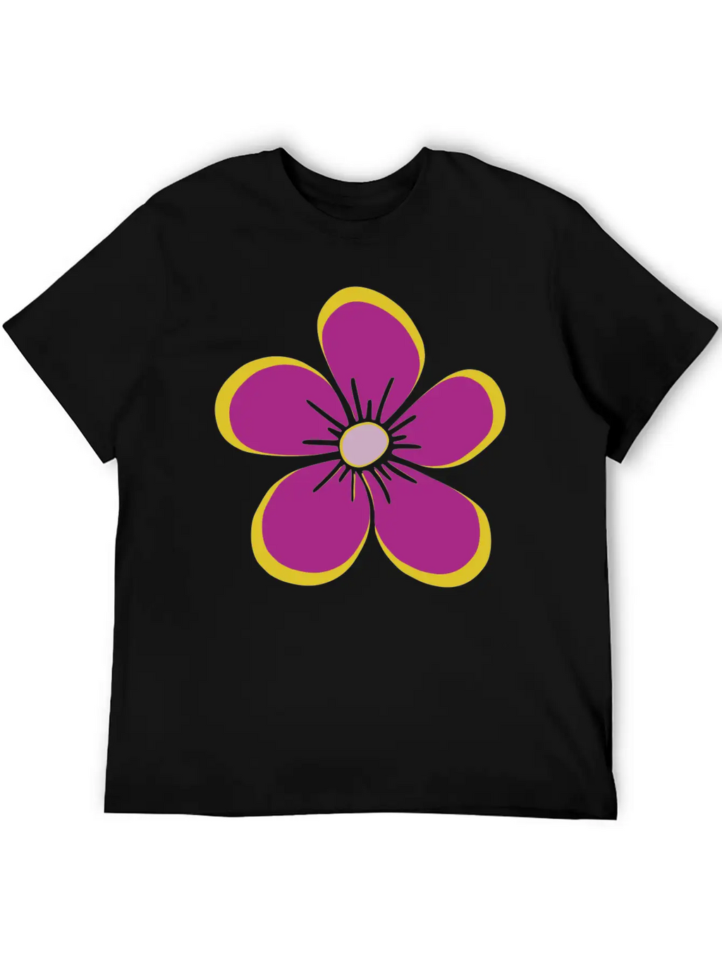 Purple Blooming Flower, Flowery, Floral Pattern Casual Graphic T-Shirt – Simple And Comfortable Daily Wear