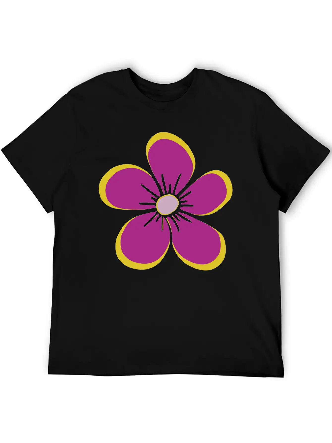 Purple Blooming Flower, Flowery, Floral Pattern Casual Graphic T-Shirt – Simple And Comfortable Daily Wear