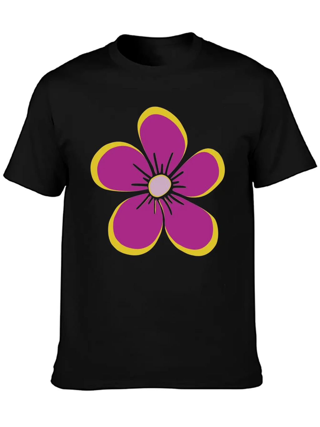 Purple Blooming Flower, Flowery, Floral Pattern Casual Graphic T-Shirt – Simple And Comfortable Daily Wear