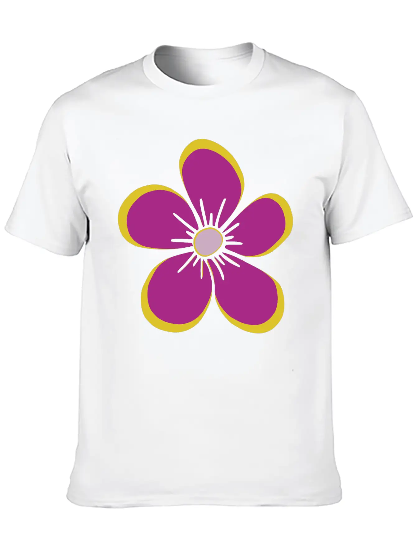 Purple Blooming Flower, Flowery, Floral Pattern Casual Graphic T-Shirt – Simple And Comfortable Daily Wear