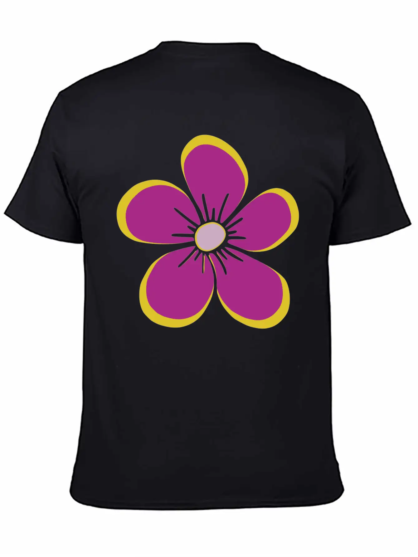 Purple Blooming Flower, Flowery, Floral Pattern Casual Graphic T-Shirt – Simple And Comfortable Daily Wear