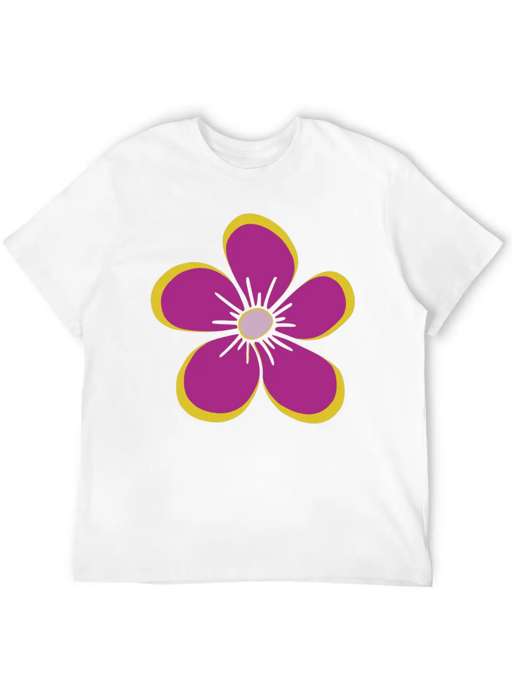Purple Blooming Flower, Flowery, Floral Pattern Casual Graphic T-Shirt – Simple And Comfortable Daily Wear