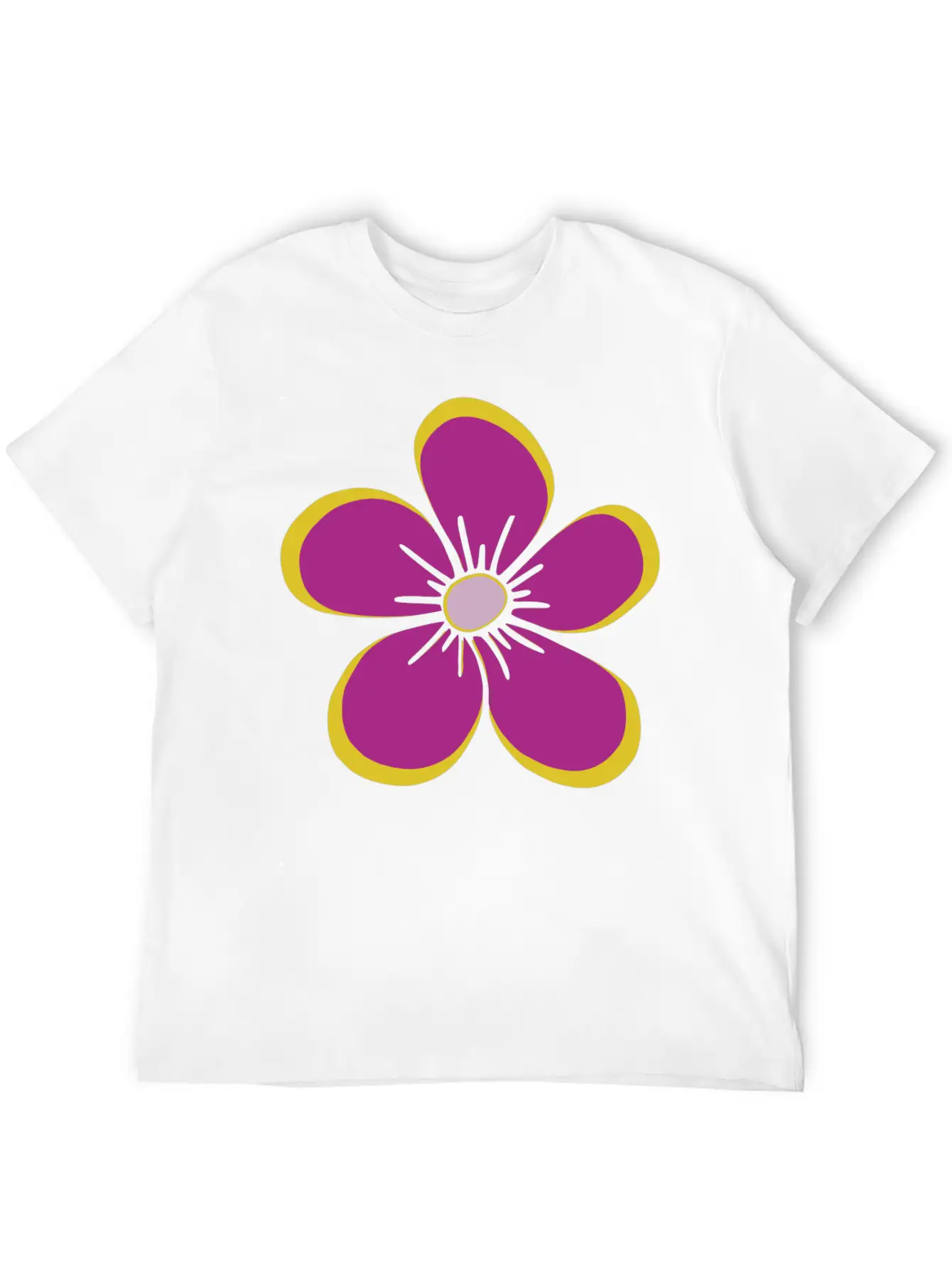 Purple Blooming Flower, Flowery, Floral Pattern Casual Graphic T-Shirt – Simple And Comfortable Daily Wear