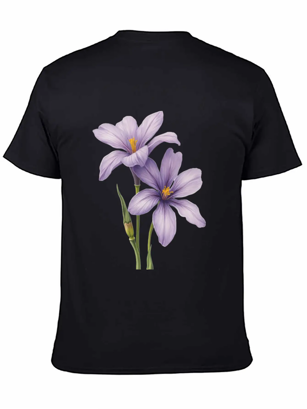 Purple Flower Breathable Soft Cotton T-Shirt – Timeless Casual Look