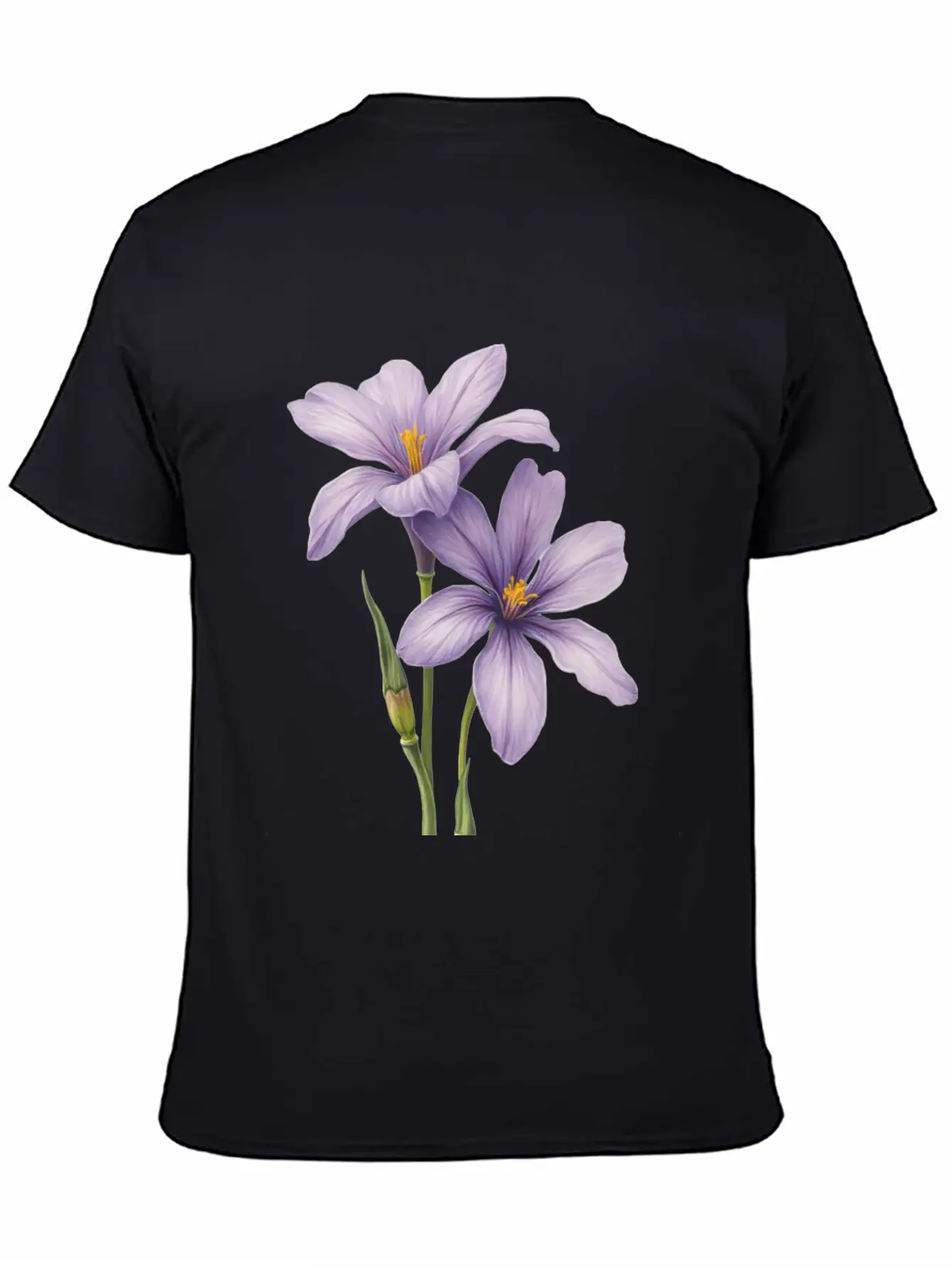Purple Flower Breathable Soft Cotton T-Shirt – Timeless Casual Look
