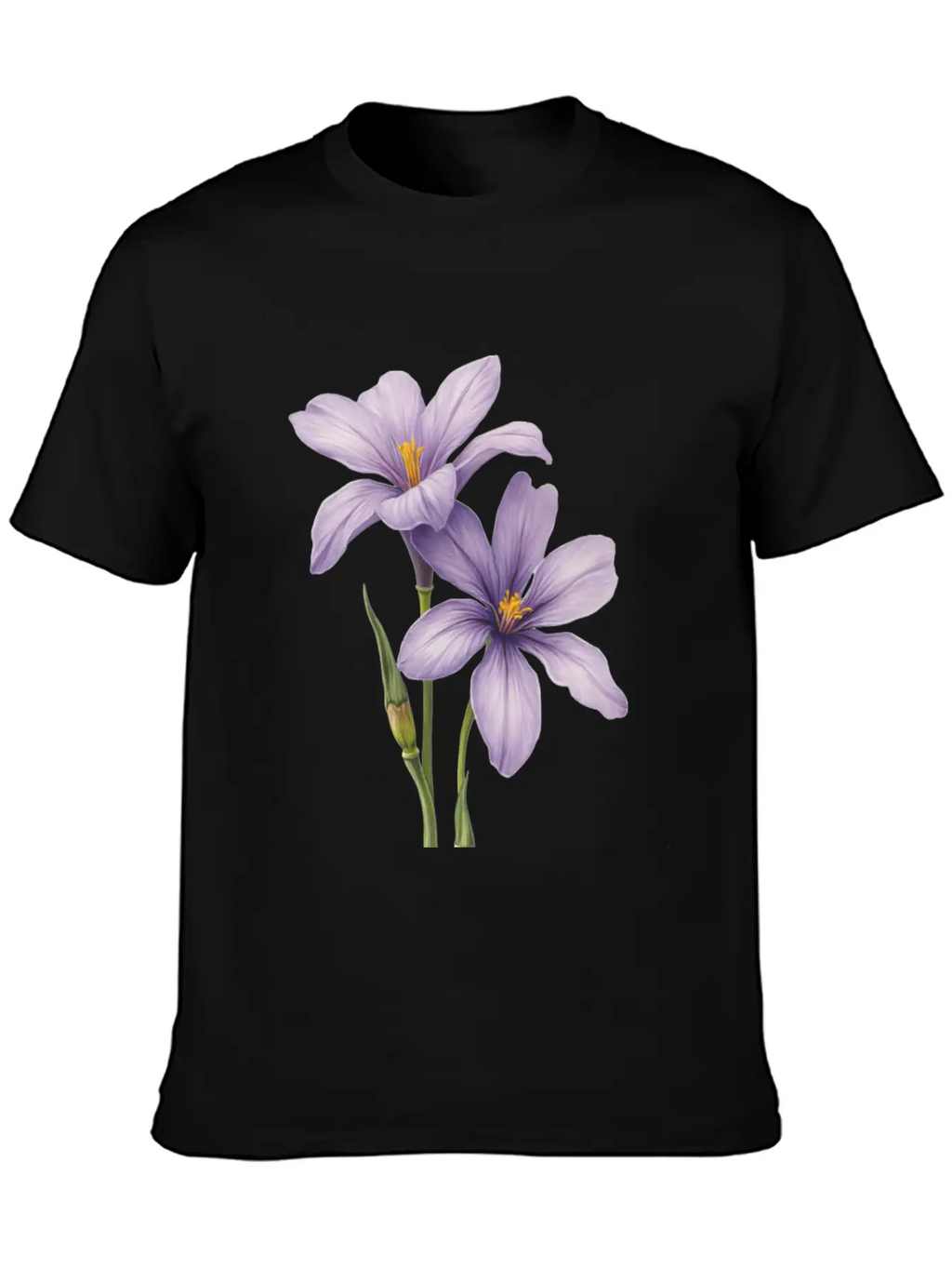 Purple Flower Breathable Soft Cotton T-Shirt – Timeless Casual Look