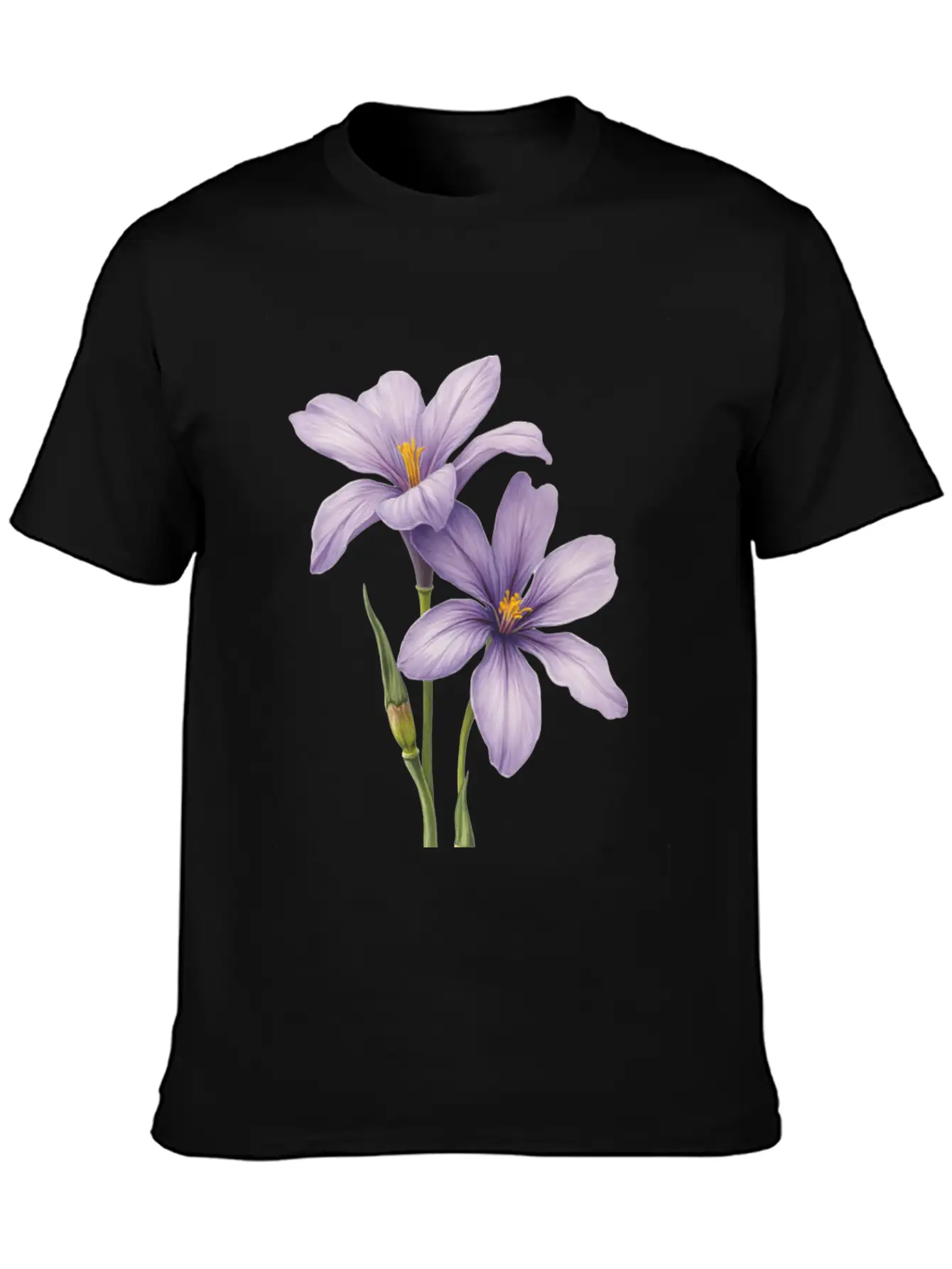 Purple Flower Breathable Soft Cotton T-Shirt – Timeless Casual Look