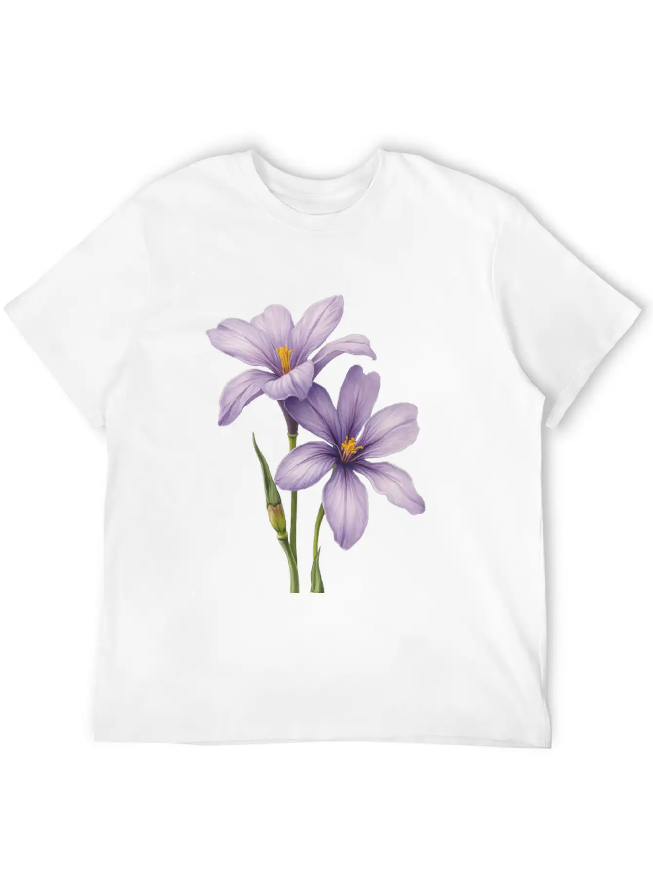 Purple Flower Breathable Soft Cotton T-Shirt – Timeless Casual Look