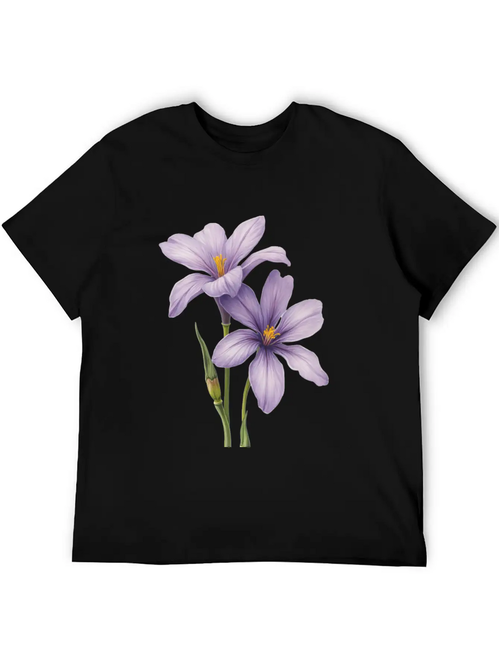 Purple Flower Breathable Soft Cotton T-Shirt – Timeless Casual Look