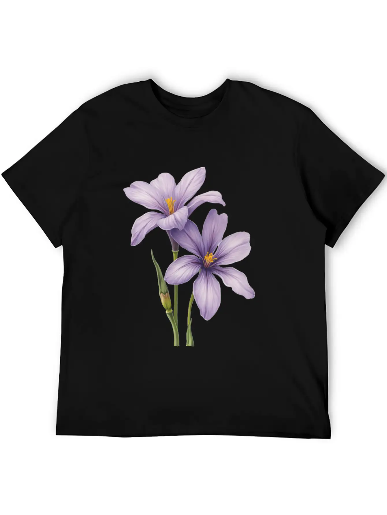 Purple Flower Breathable Soft Cotton T-Shirt – Timeless Casual Look