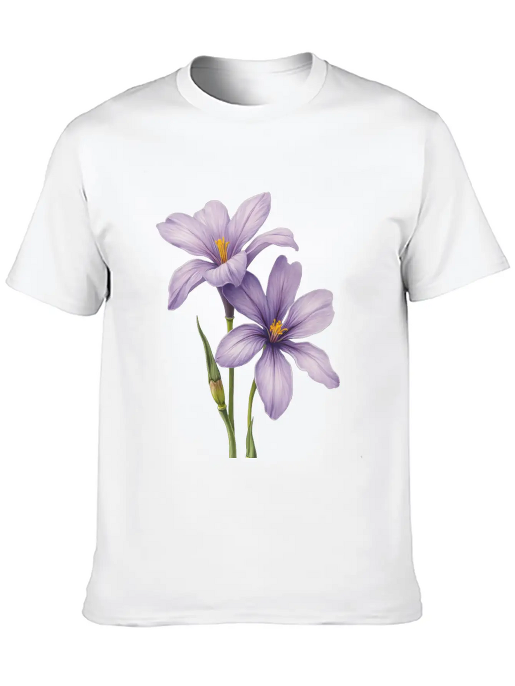 Purple Flower Breathable Soft Cotton T-Shirt – Timeless Casual Look