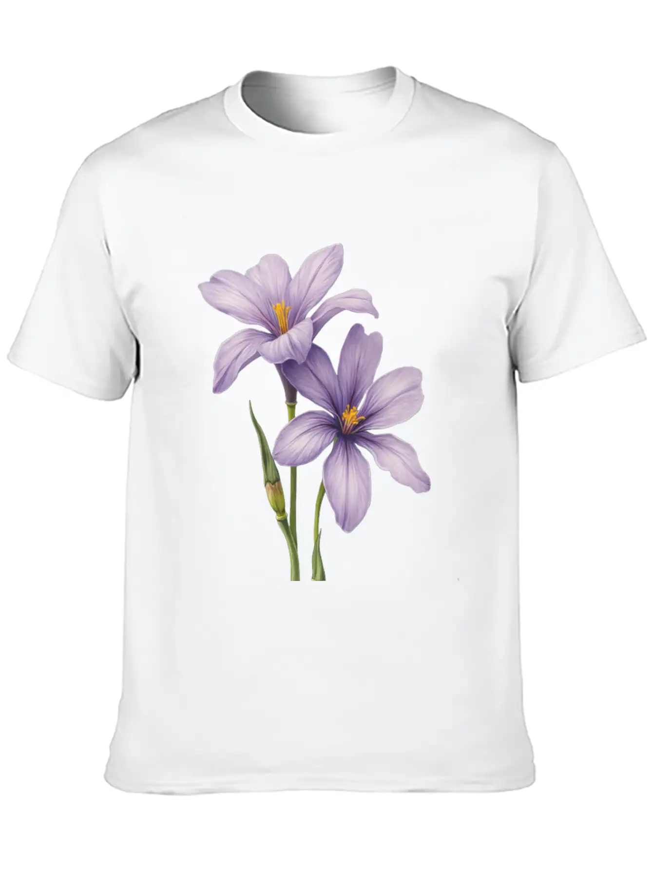 Purple Flower Breathable Soft Cotton T-Shirt – Timeless Casual Look