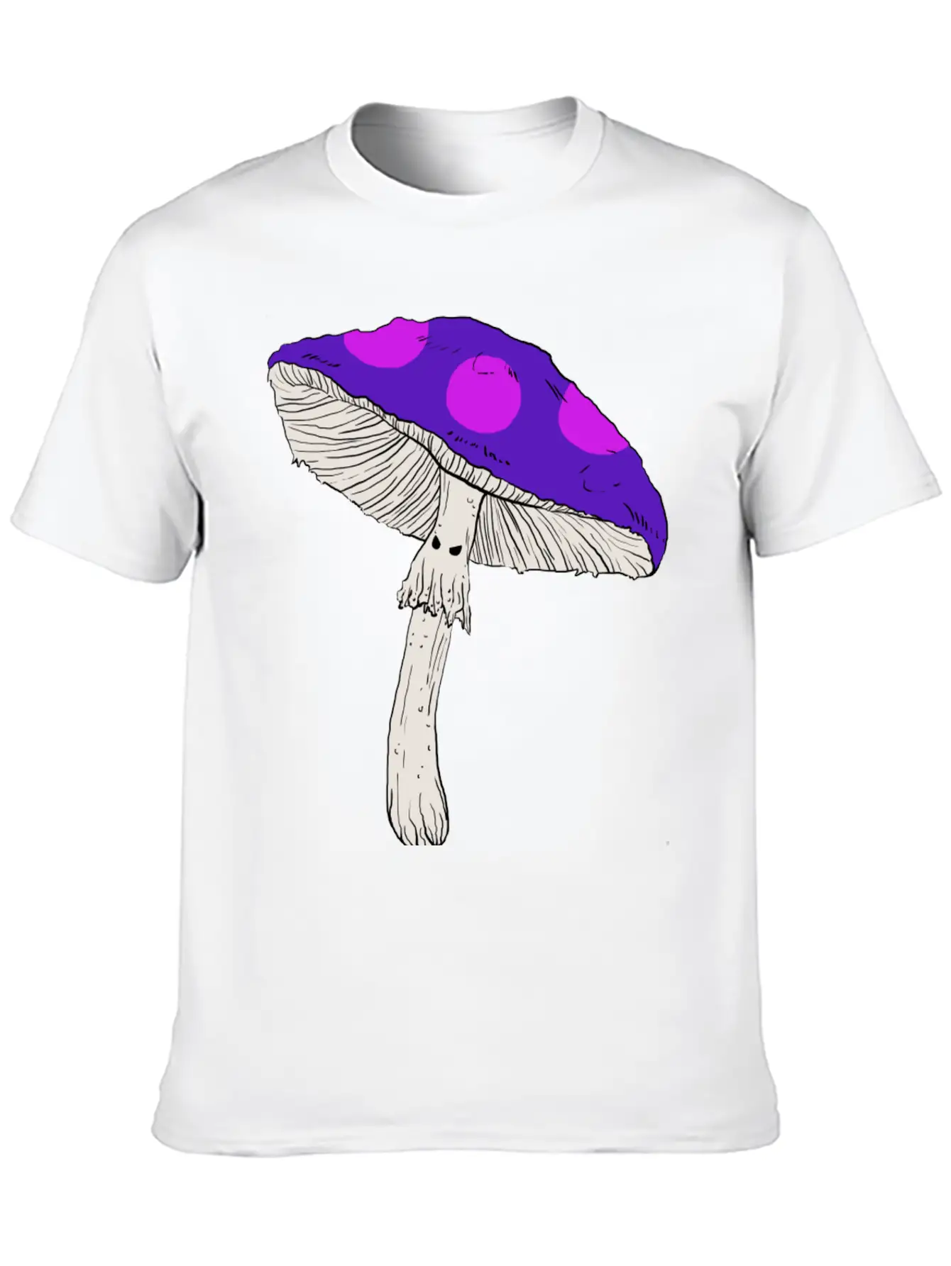 Purple Mushroom Unisex Casual T-Shirt – Clean Design For Daily Comfort