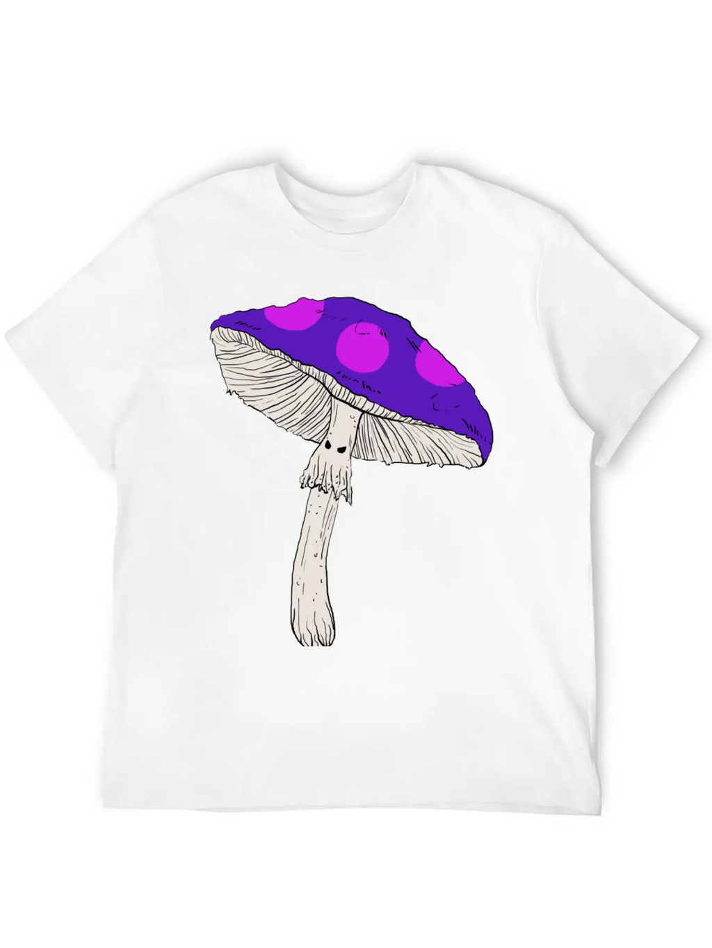 Purple Mushroom Unisex Casual T-Shirt – Clean Design For Daily Comfort