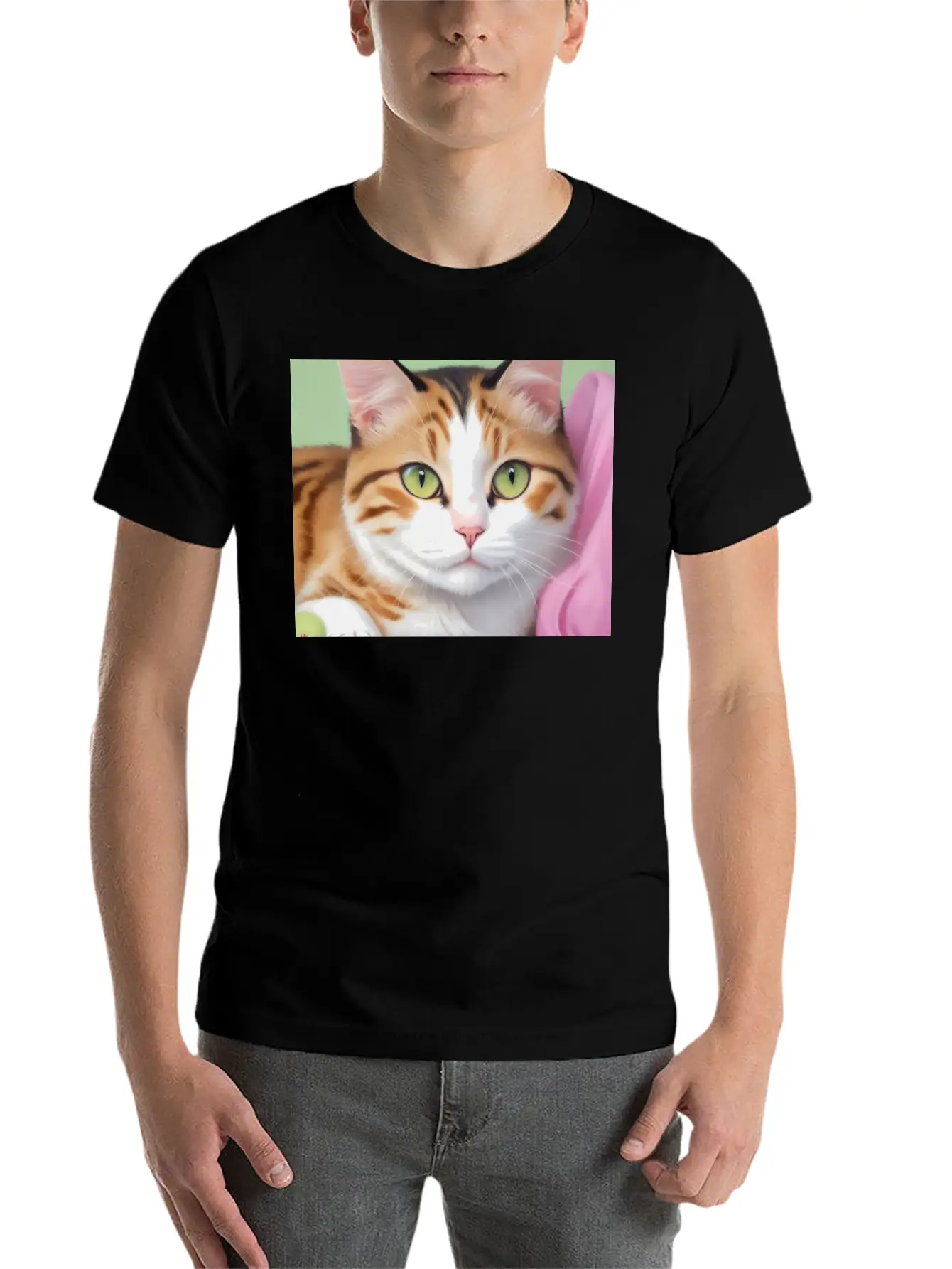 Purr-fect Portrait Unisex Casual T-Shirt – Clean Design For Daily Comfort