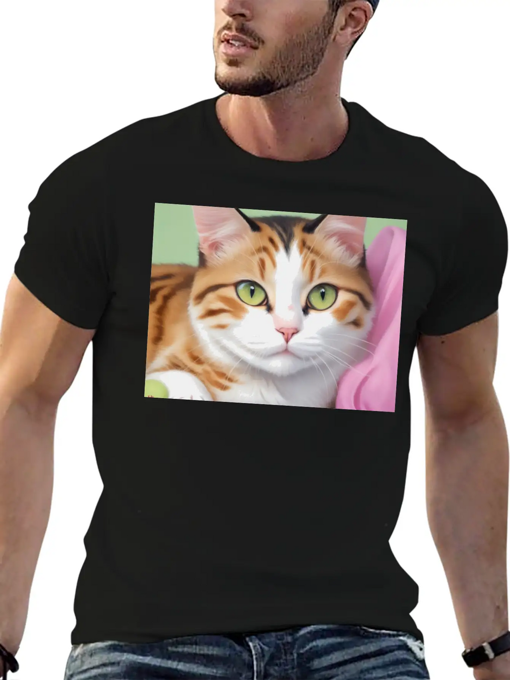 Purr-fect Portrait Unisex Casual T-Shirt – Clean Design For Daily Comfort